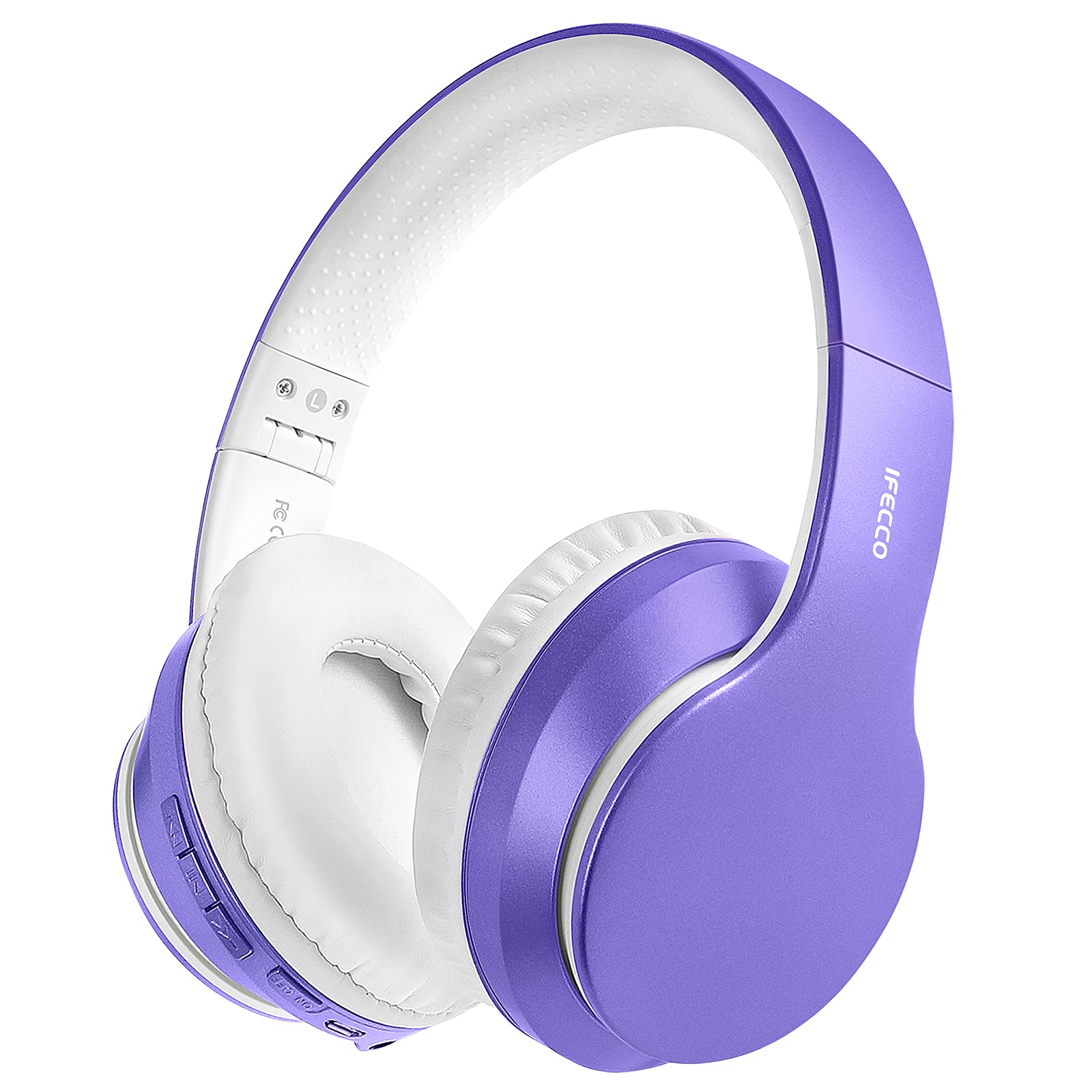 IFECCO Wireless Bluetooth Over-Ear Headphones with Built-in Mic, 3.5mm Cable for Wired Mode, Soft Earpads, 40H Battery Life & HD Stereo Sound - Perfect for Travel, Workouts & Gaming