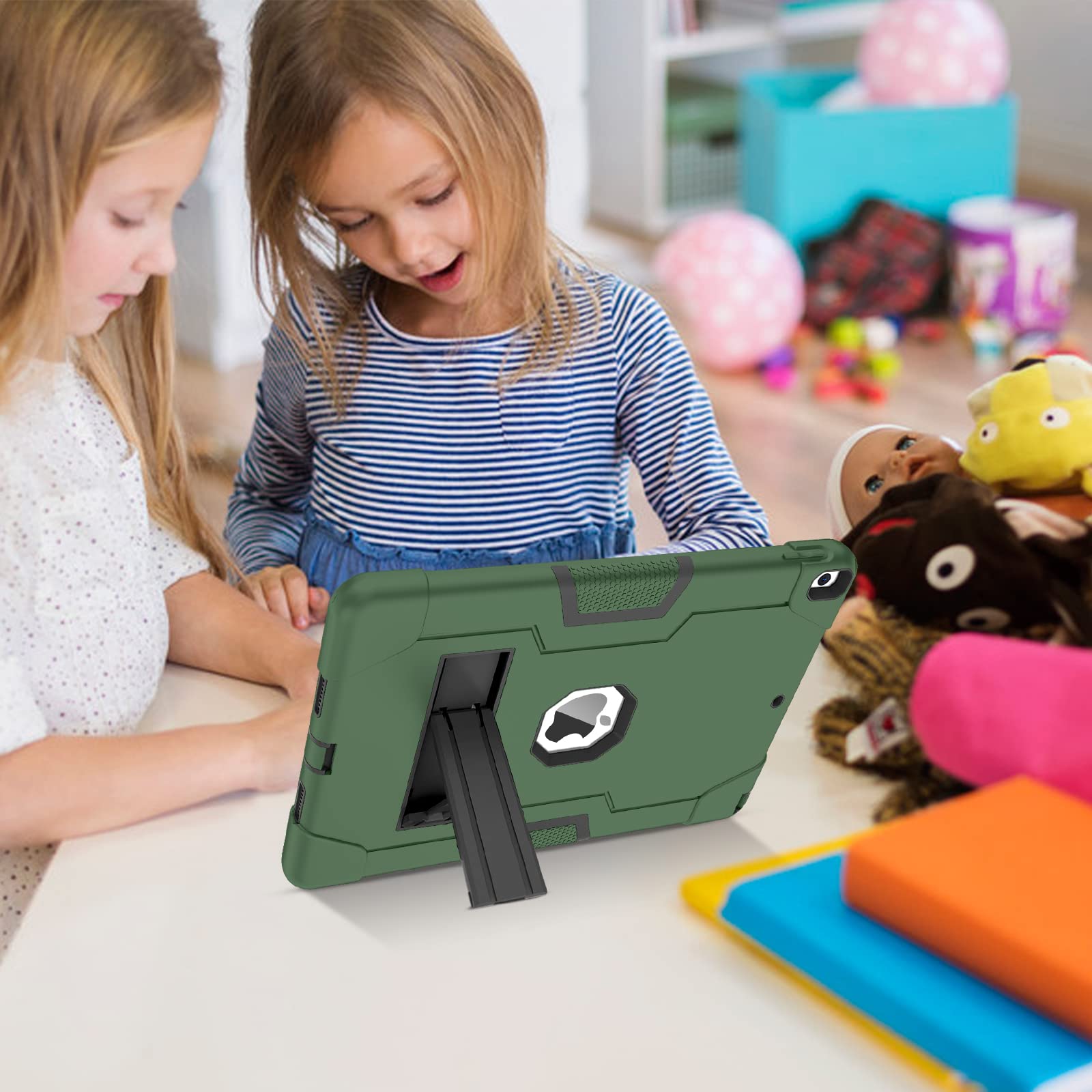 BENTOBEN Heavy Duty Shockproof Case for iPad Air 3 (10.5-inch 2019) & iPad Pro 10.5 (2017) - 3-Layer Rugged Protective Cover with Kickstand, Dark Green | Perfect for Work, Travel & Outdoor Adventures