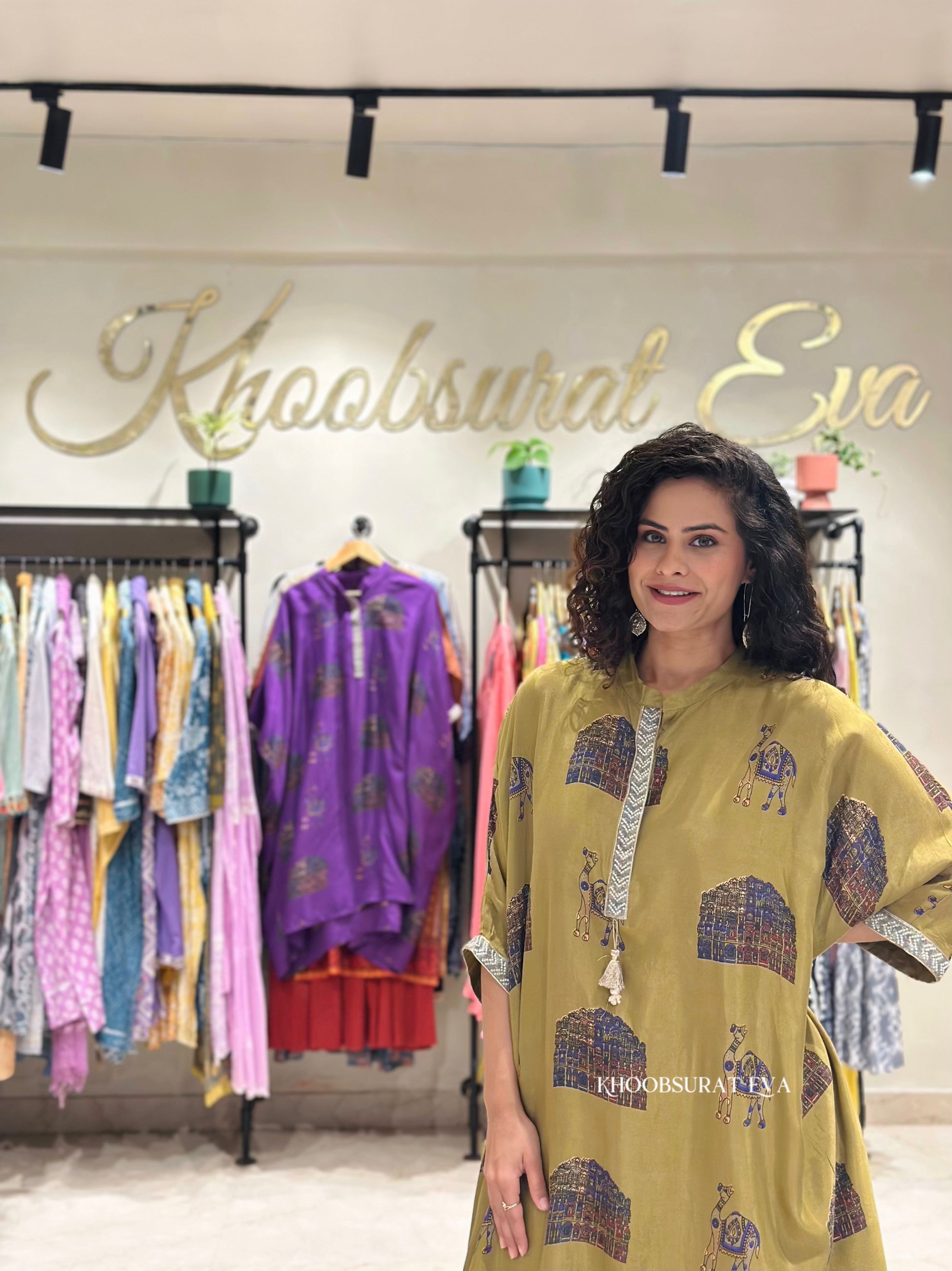 Stylish Jaipur Kaftan Tunic Co-Ord Set for Women | Boho Chic Ethnic Outfit | Perfect for Beach Vacations, Summer Parties & Casual Wear