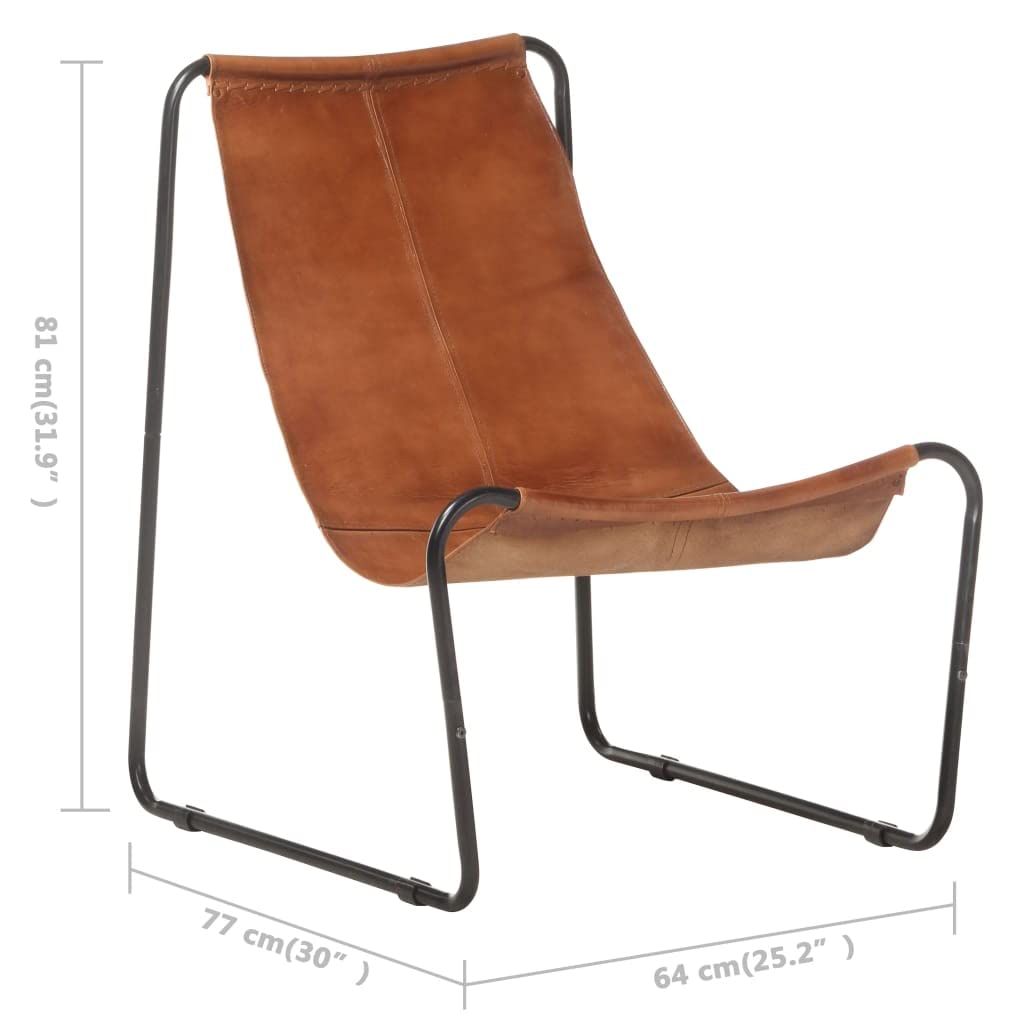 Premium Brown Leather Recliner Chair - Adjustable Lounge Chair for Living Room, Bedroom & Office - Comfortable Reading & Leisure Sofa Chair (Real Leather)