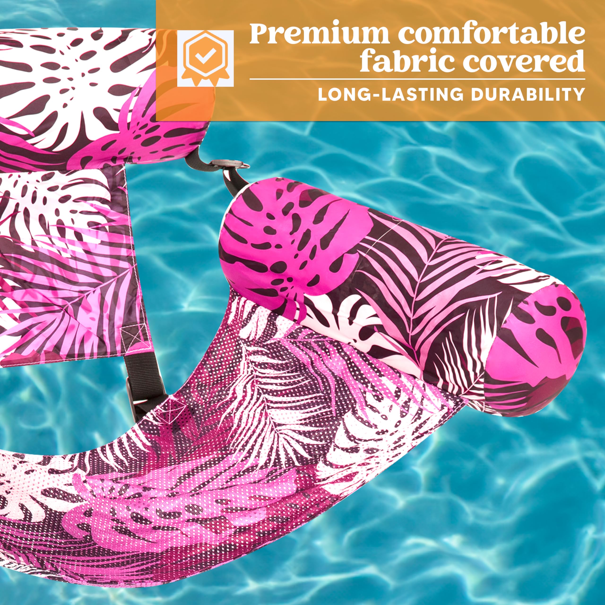 **SLOOSH 2-Pack Inflatable Pool Floats for Adults - Heavy Duty Floating Lounge Chairs with Pool Noodles - Perfect for Summer, Beach, Lake, Pool Parties & Relaxation**