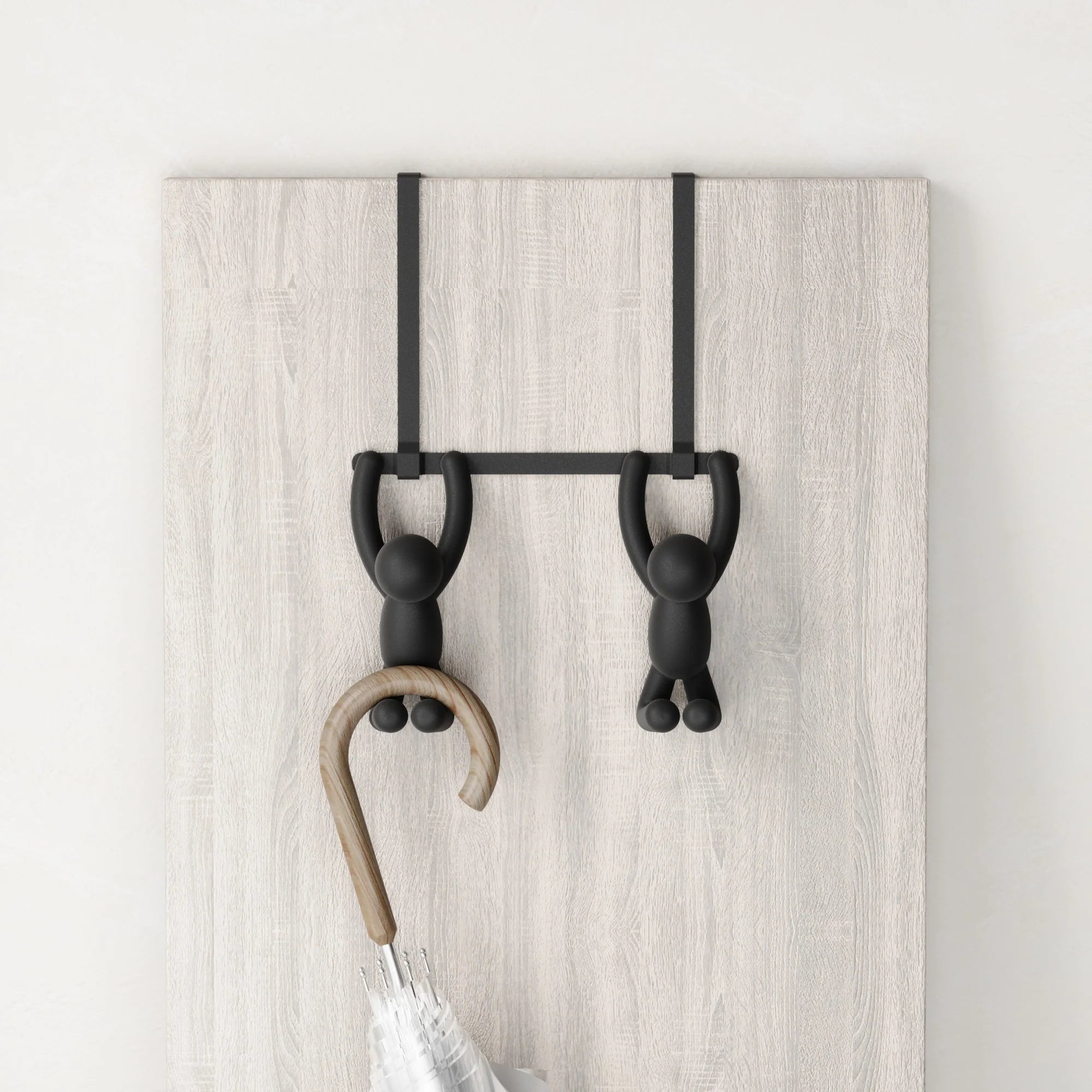 Buddy Over Door Hook - Heavy Duty Black Hanger for Coats, Hats & Bags - Perfect for Bedroom, Bathroom & Closet Organization