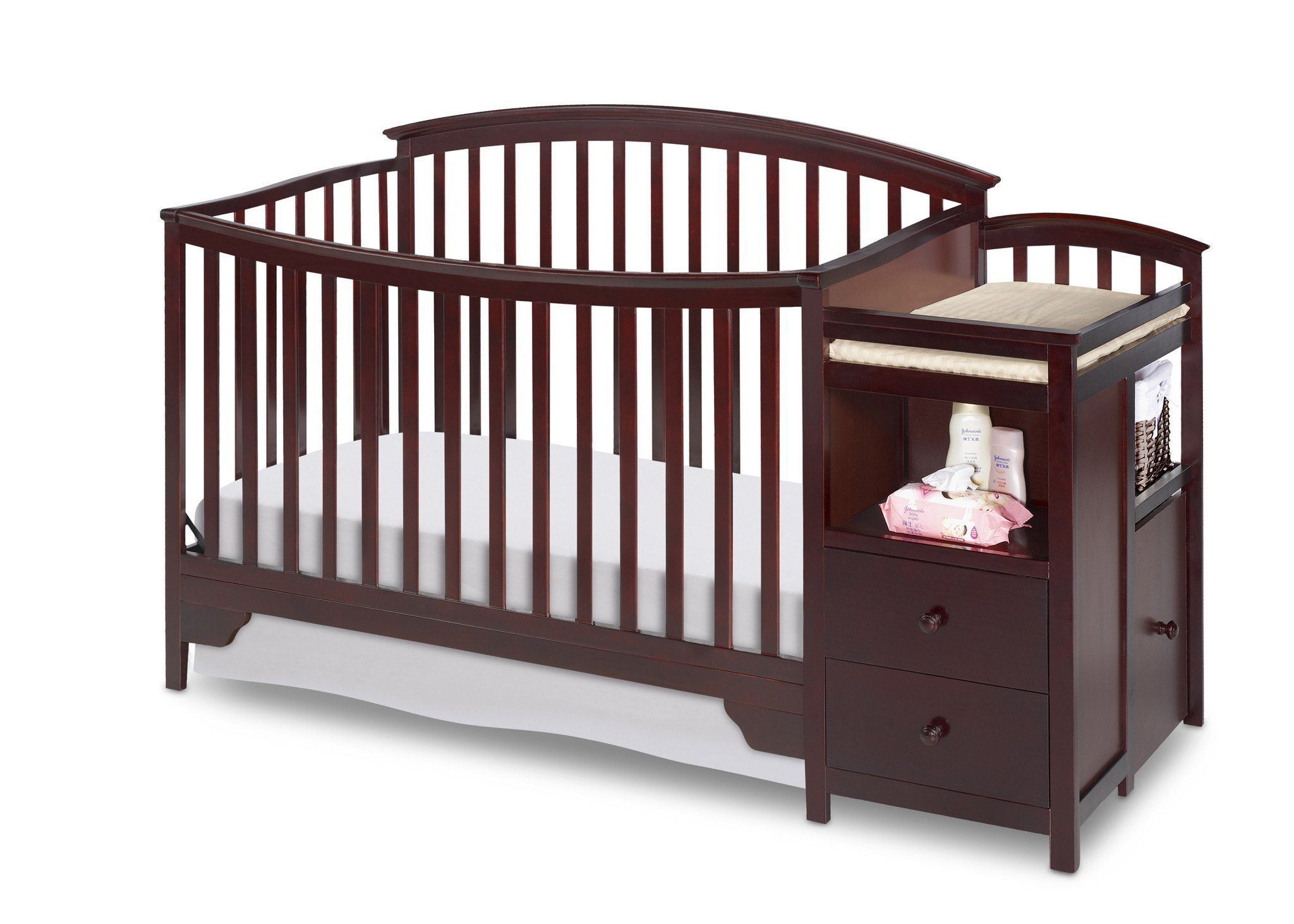 Sonoma Convertible Baby Crib with Changing Table - 3-in-1 Nursery Furniture for Newborns & Toddlers - Perfect for Small Spaces & Modern Nurseries
