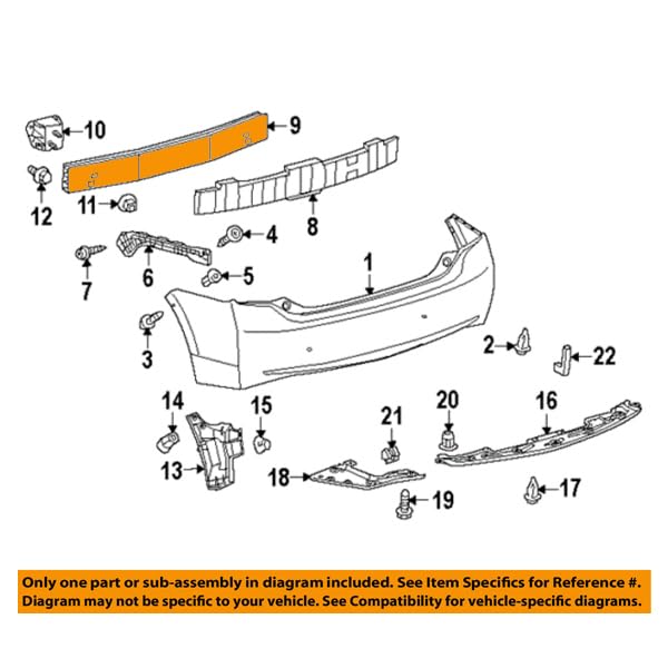 Toyota Prius 10-12 & 2012 Plug-In Rear Bumper Reinforcement Bar - Impact Absorbing Crossmember for Enhanced Safety | Perfect for Collision Protection & Accident Prevention