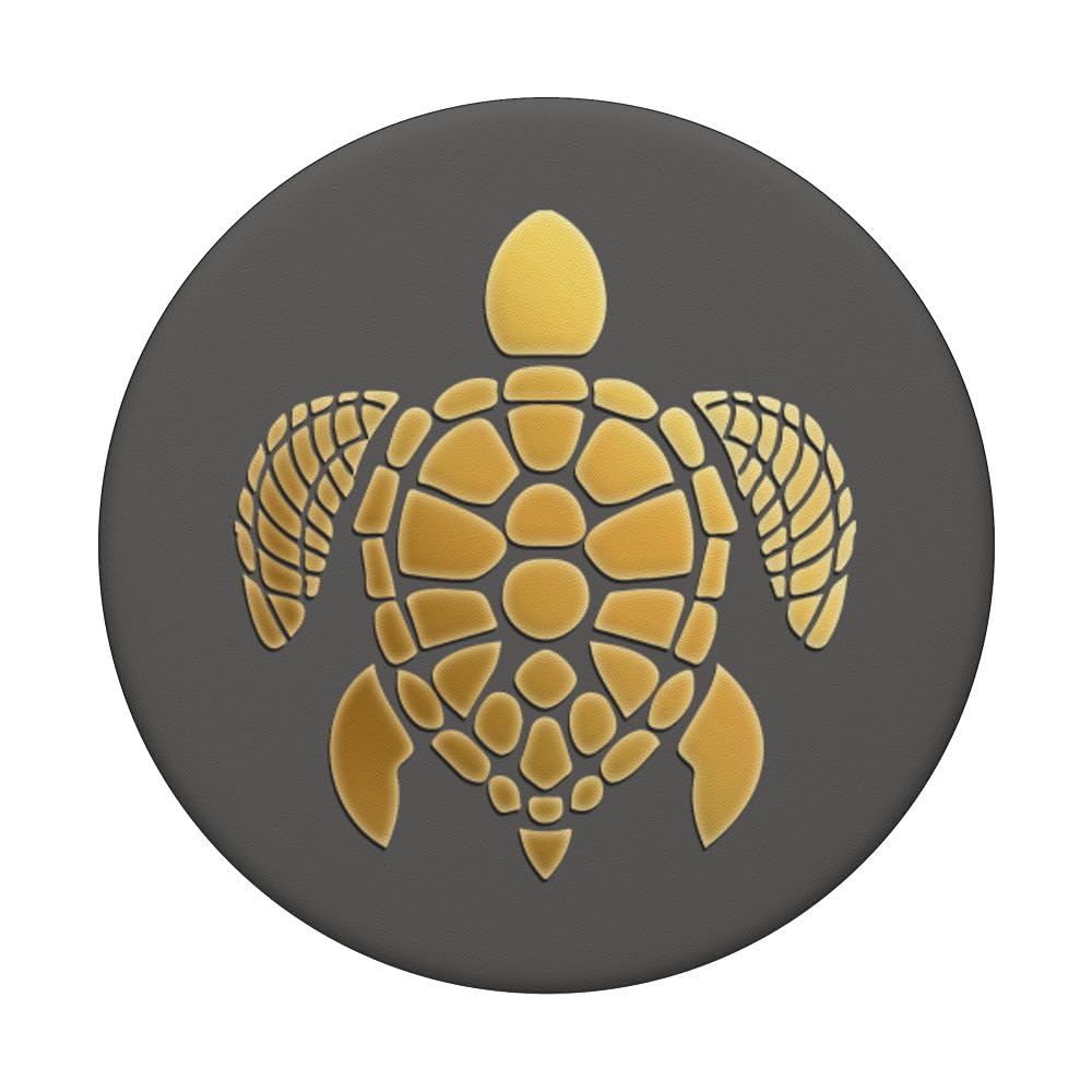 Light Yellow Turtle Phone Grip with Dark Grey PopSocket - Matching Adhesive PopGrip for Secure Hold, Perfect for Everyday Use, Commuting, and Travel