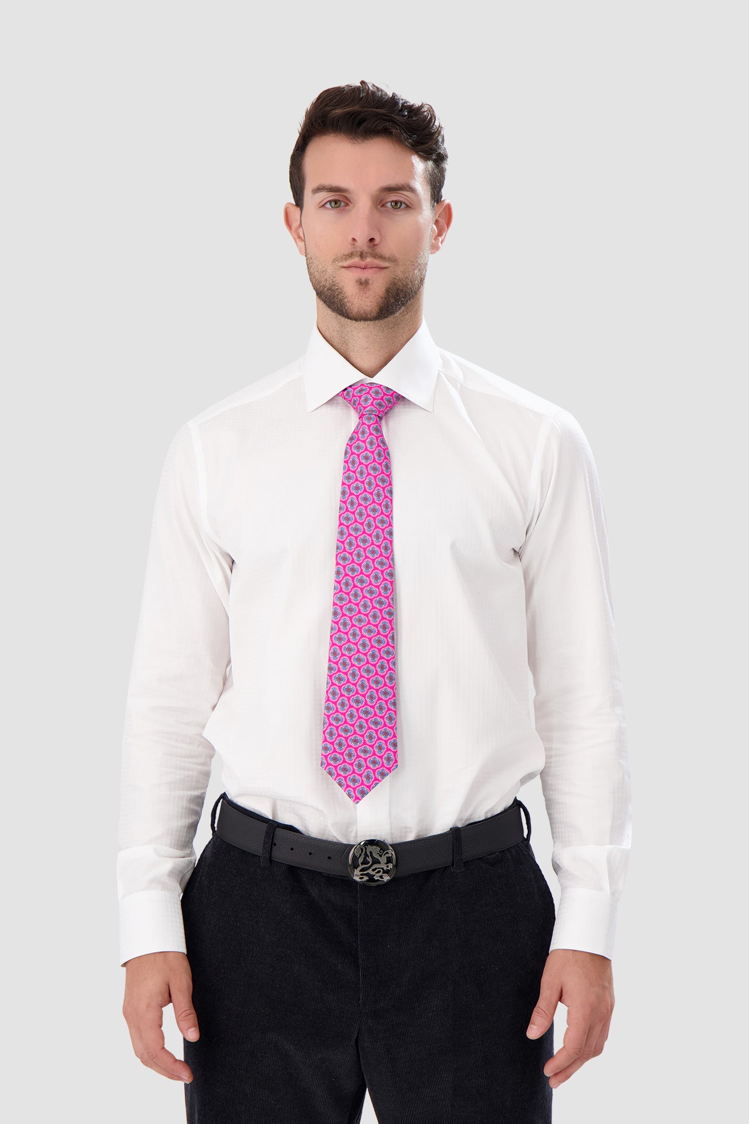 Luxury Kiton Pink Silk Tie for Men - Elegant Formal Necktie for Weddings, Business & Special Occasions