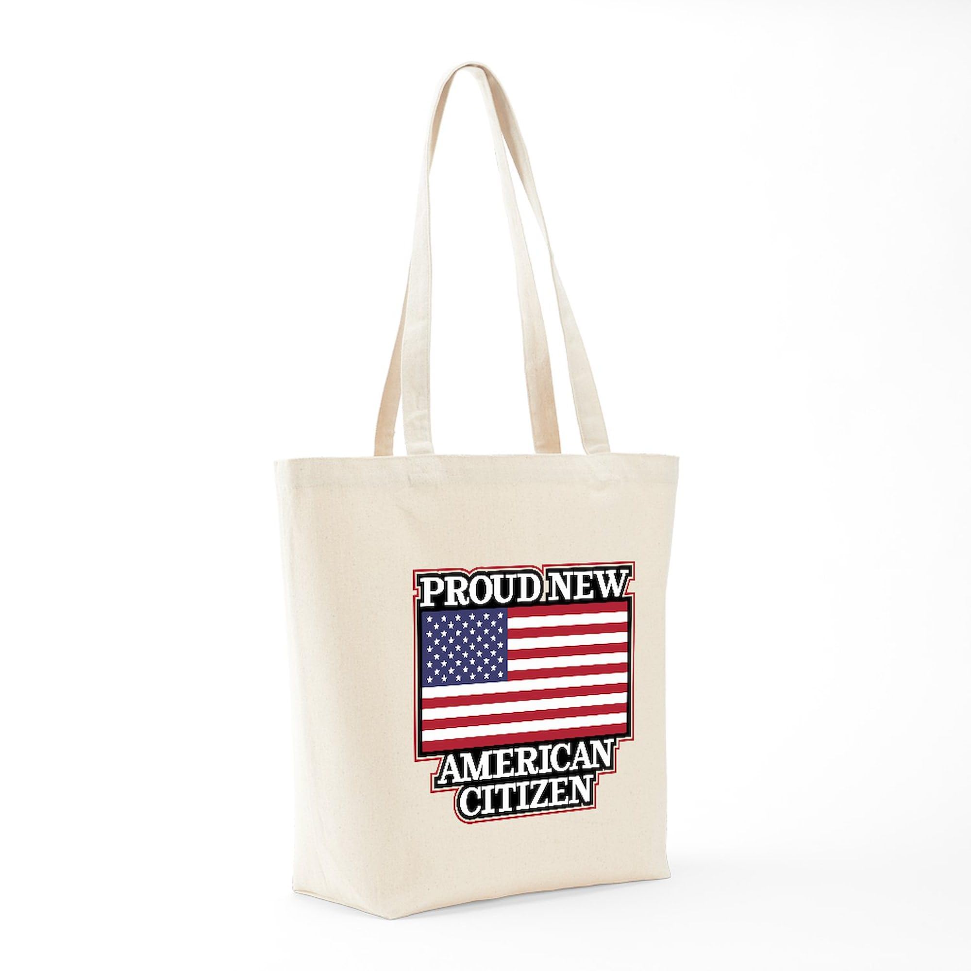Proud New American Citizen Tote Bag - Natural Canvas Reusable Shopping Bag for Groceries, Beach & Everyday Use | Eco-Friendly & Durable
