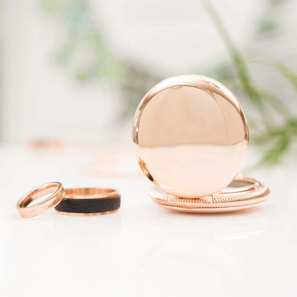 Rose Gold Pocket Wedding Ring Holder with Chain - Elegant Jewelry Organizer for Brides, Travel & Special Occasions