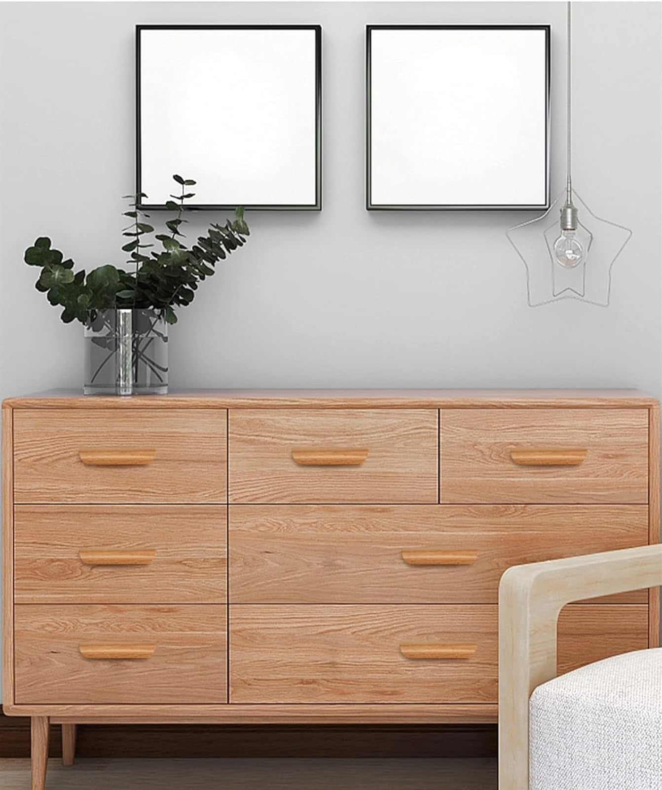Vintage Wooden Cabinet Handles & Drawer Pulls - 160mm Hole Spacing - Elegant Bow Design for Kitchen, Wardrobe & Cupboard - Durable Wooden Knobs for Home & Office Furniture Upgrade