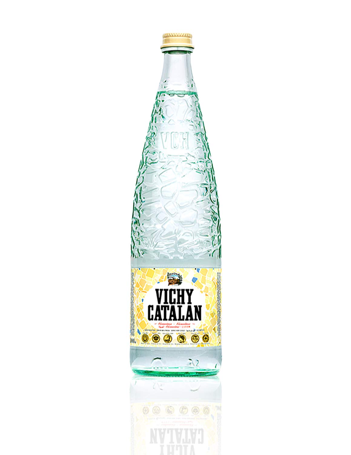 Vichy Catalan Sparkling Mineral Water - 12 Pack (1 Liter Glass Bottles) | Natural Carbonated Spring Water | Perfect for Hydration, Gourmet Meals & Special Occasions
