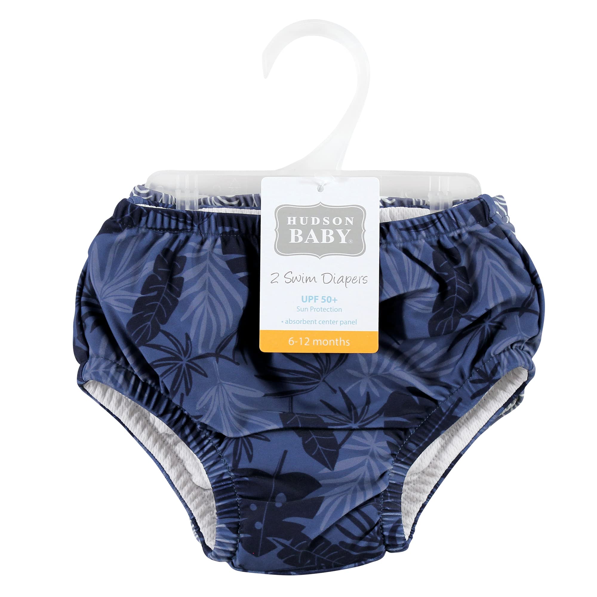 Hudson Baby Unisex Swim Diapers for Infants 6-12 Months - Tropical Print, Reusable & Quick-Dry for Pool, Beach & Water Play