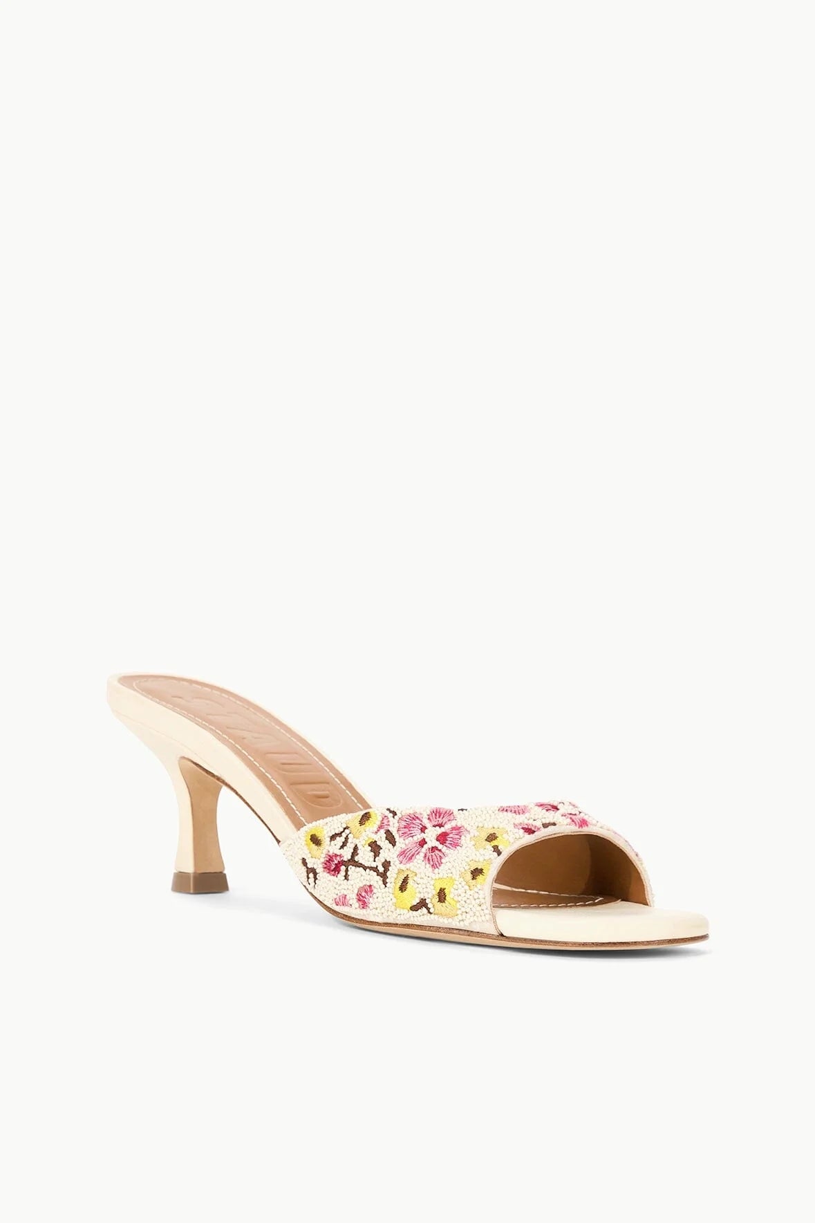 Brigitte Mule Sandals with Beaded Blossom Floral Design - Comfortable Women's Summer Shoes for Beach, Vacation and Casual Outings
