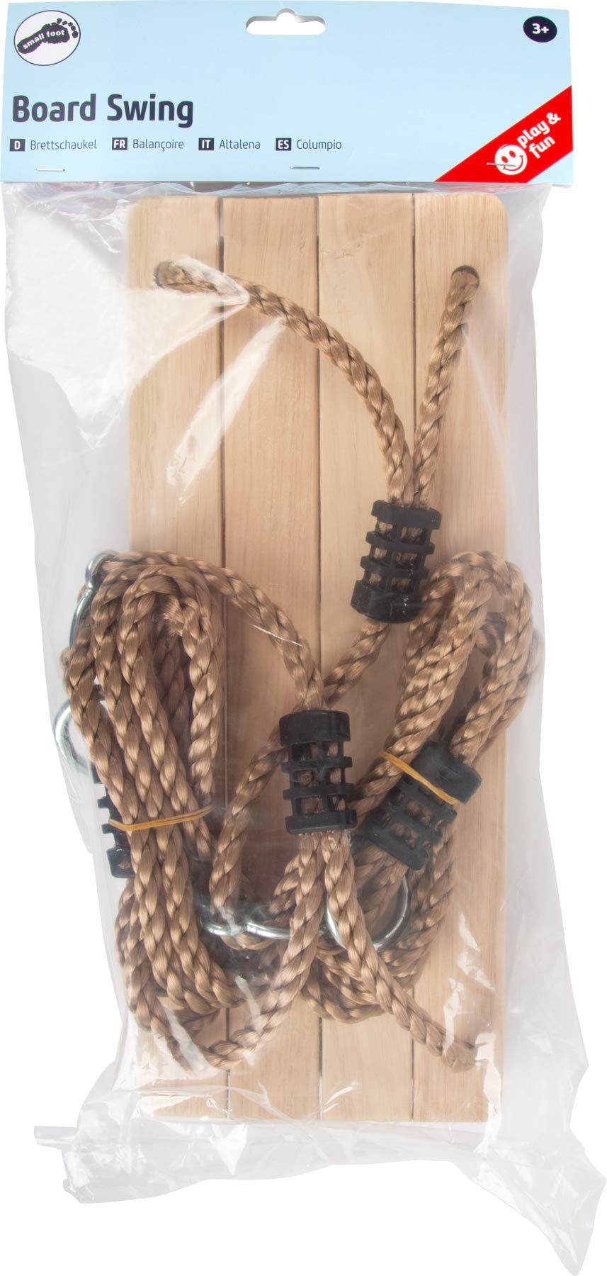 Small Foot Brettschaukel aus Holz – Indoor & Outdoor Schaukel bis 100 kg, ab 3 Jahren, Farbe Madera, Ideal für Garten, Terrasse & Kinderzimmer (Legler OHG 2020147)