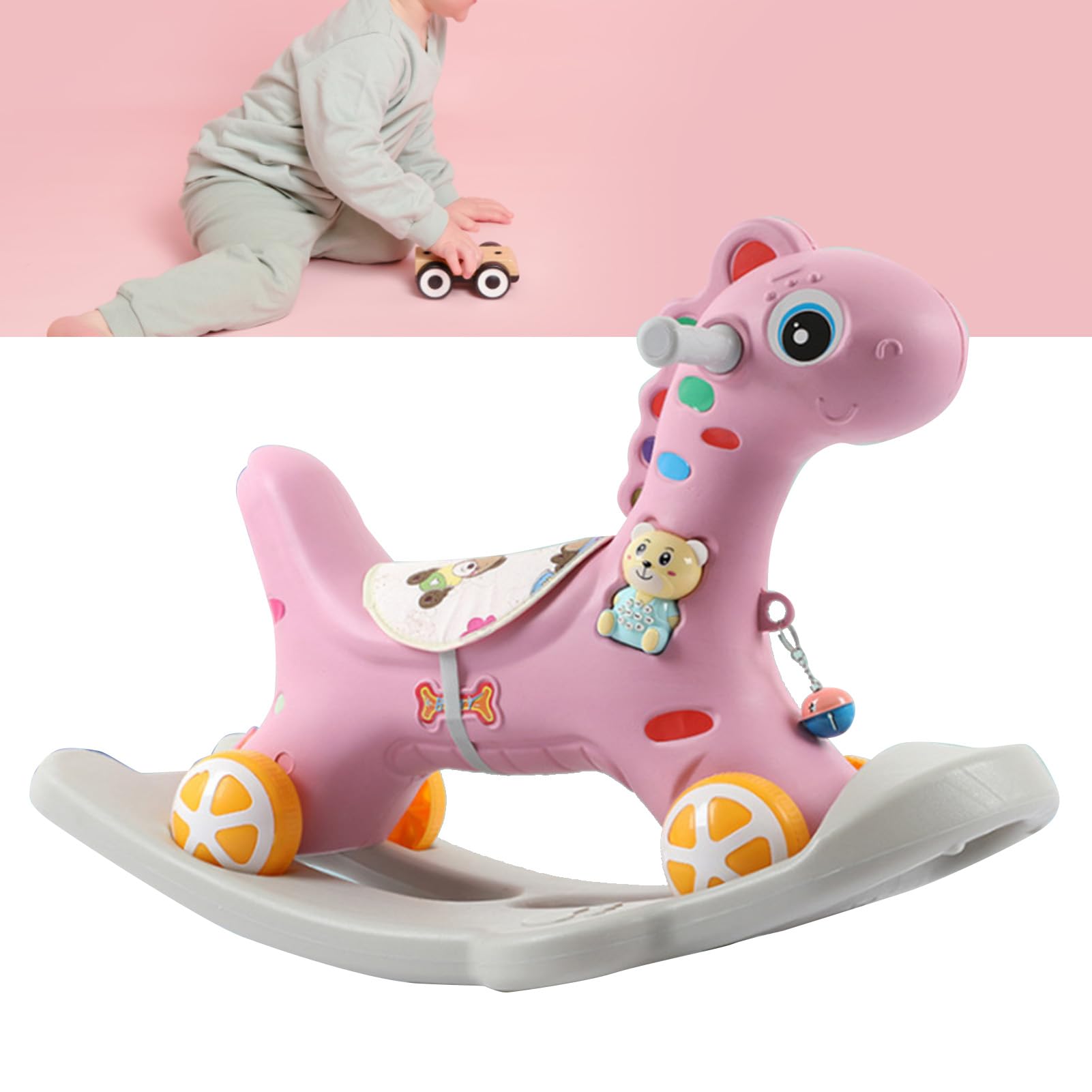 Best Rocking Horse for Kids - Multifunctional Slide & Twist Ride-On Toy with Safe Detachable Design - Perfect Indoor Play Toy for Toddlers Ages 3+ - Great for Playrooms, Daycares & Birthday Gifts