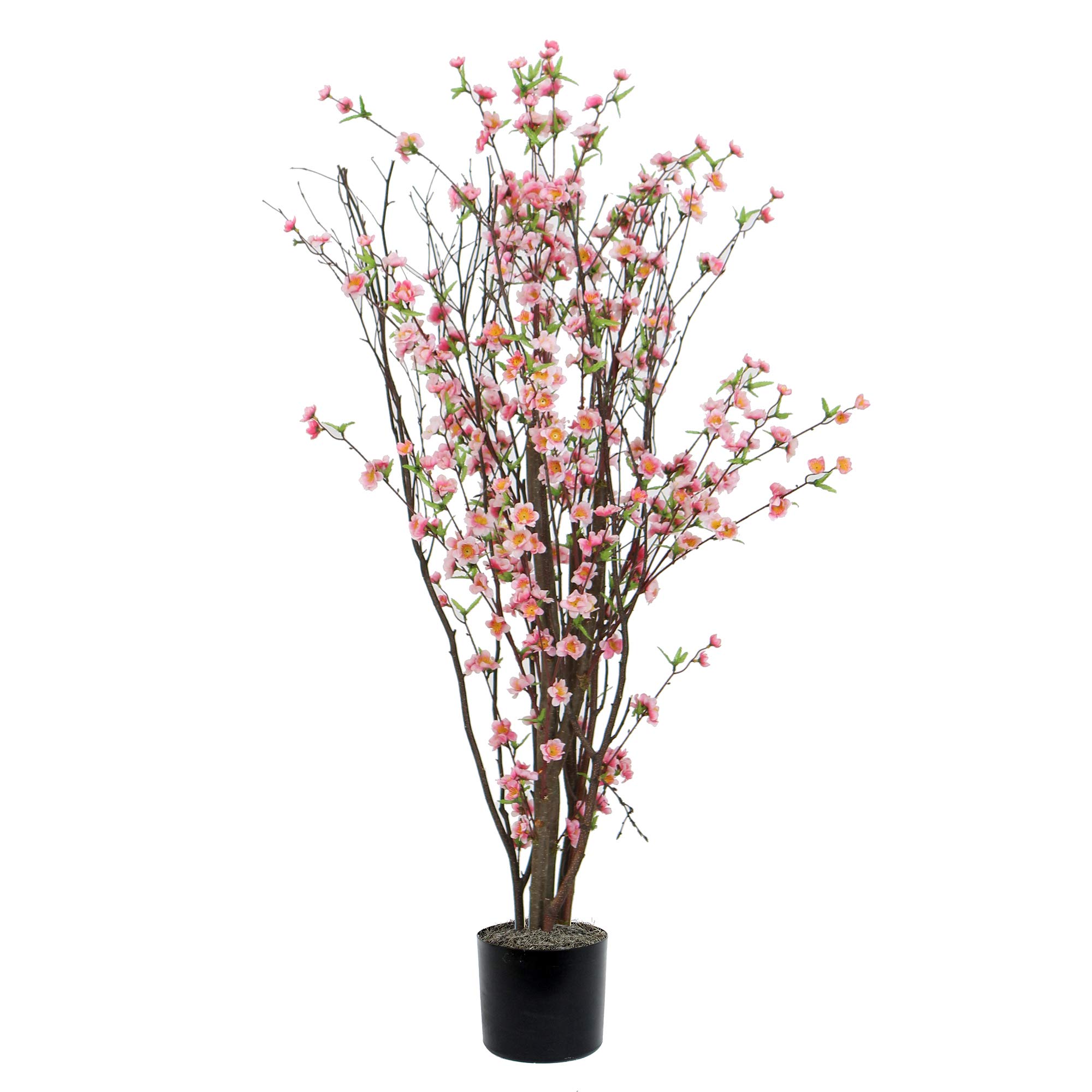Vickerman 4 Foot Artificial Pink Blossom Tree in Black Pot - Home Decor, Office Decor, Wedding Centerpiece, Spring Decoration