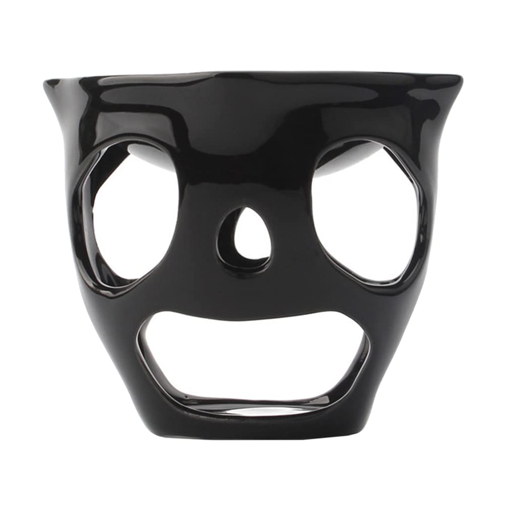 Beaupretty Ceramic Skull Oil Lamps - Essential Oil Burner & Wax Warmer with Tea Light Holder for Home Decor - Perfect for Living Room, Bedroom, Balcony and Patio Ambiance