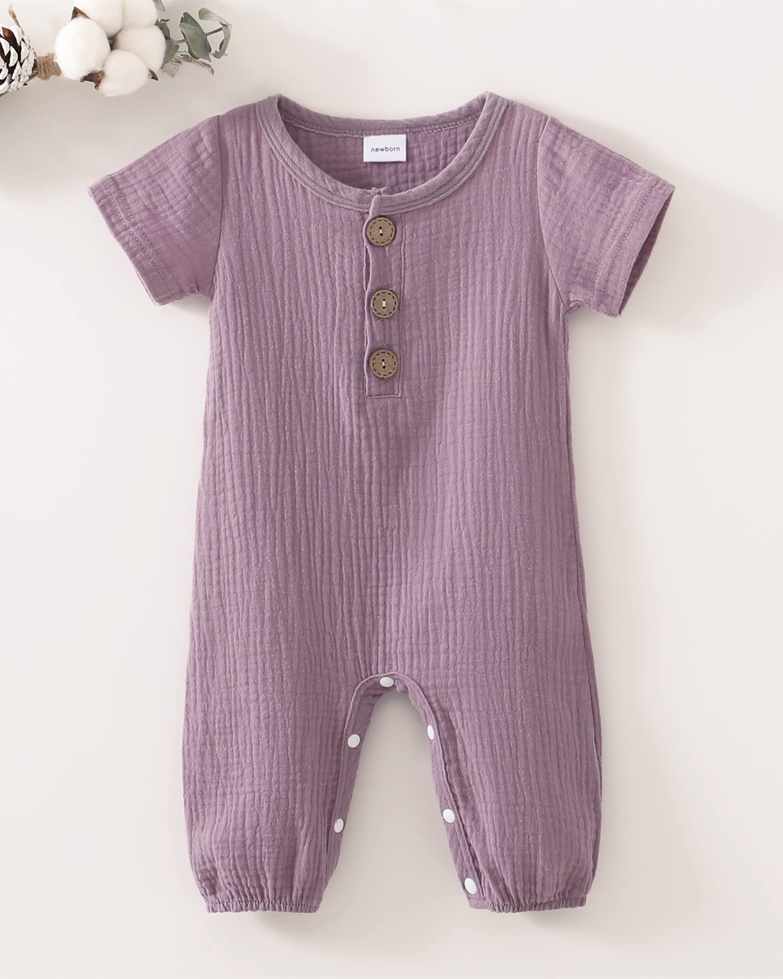 Adorable Newborn Baby Girl Summer Outfits - Soft Cotton Short Sleeve Romper Jumpsuit & Bodysuit Set | Perfect for Photoshoots, Playtime & Special Occasions