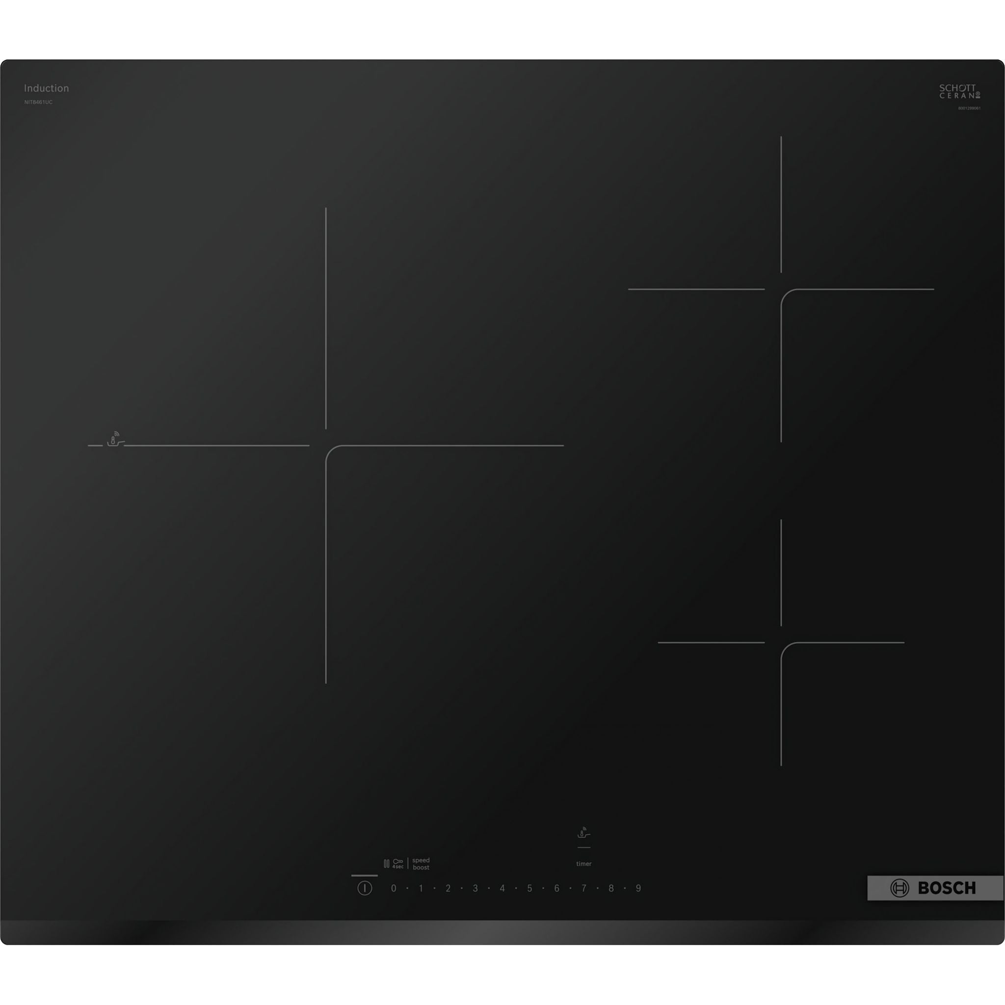 Bosch 24-Inch Black Gas Cooktop NIT8461UC - Professional Stainless Steel Stove Top for Modern Kitchens