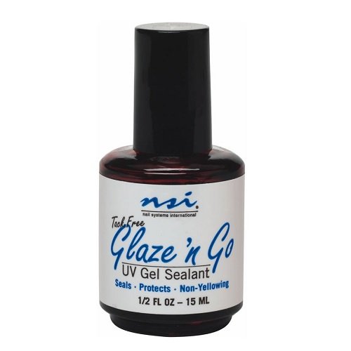 NSI Glaze N Go UV Top Coat Gel - 15ml Professional Nail Polish Sealer for Long-Lasting Shine | Pack of 1 | Perfect for Salon & At-Home Manicures