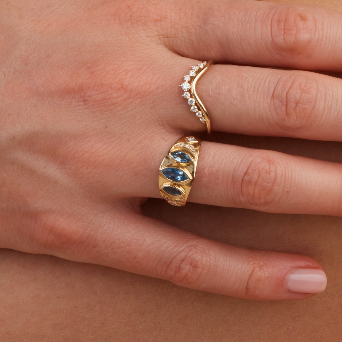Unique Aquamarine Celeste Ring - Handcrafted OOAK Jewelry for Women - Perfect for Weddings, Anniversaries & Special Occasions