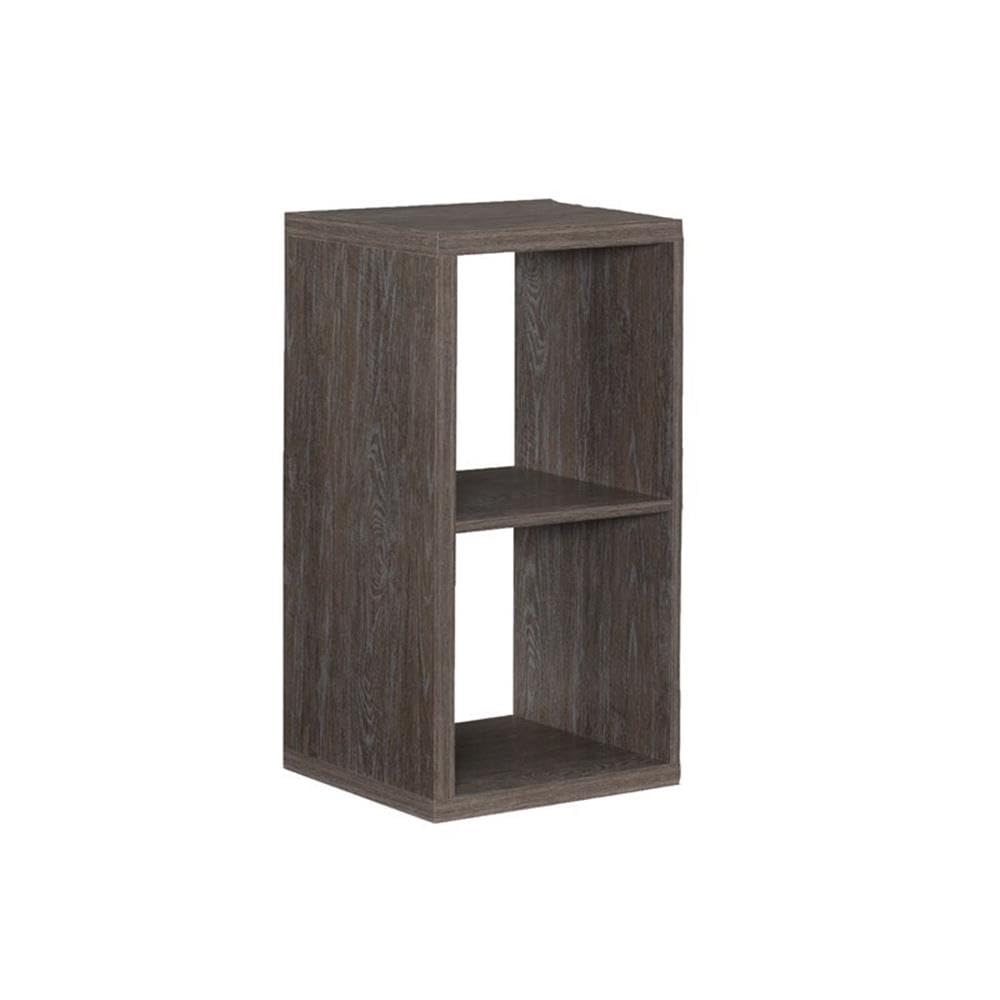 2-Tier Gray Wooden Storage Cabinet with Open Shelves - Perfect for Kids' Room, Living Room, and Office Organization