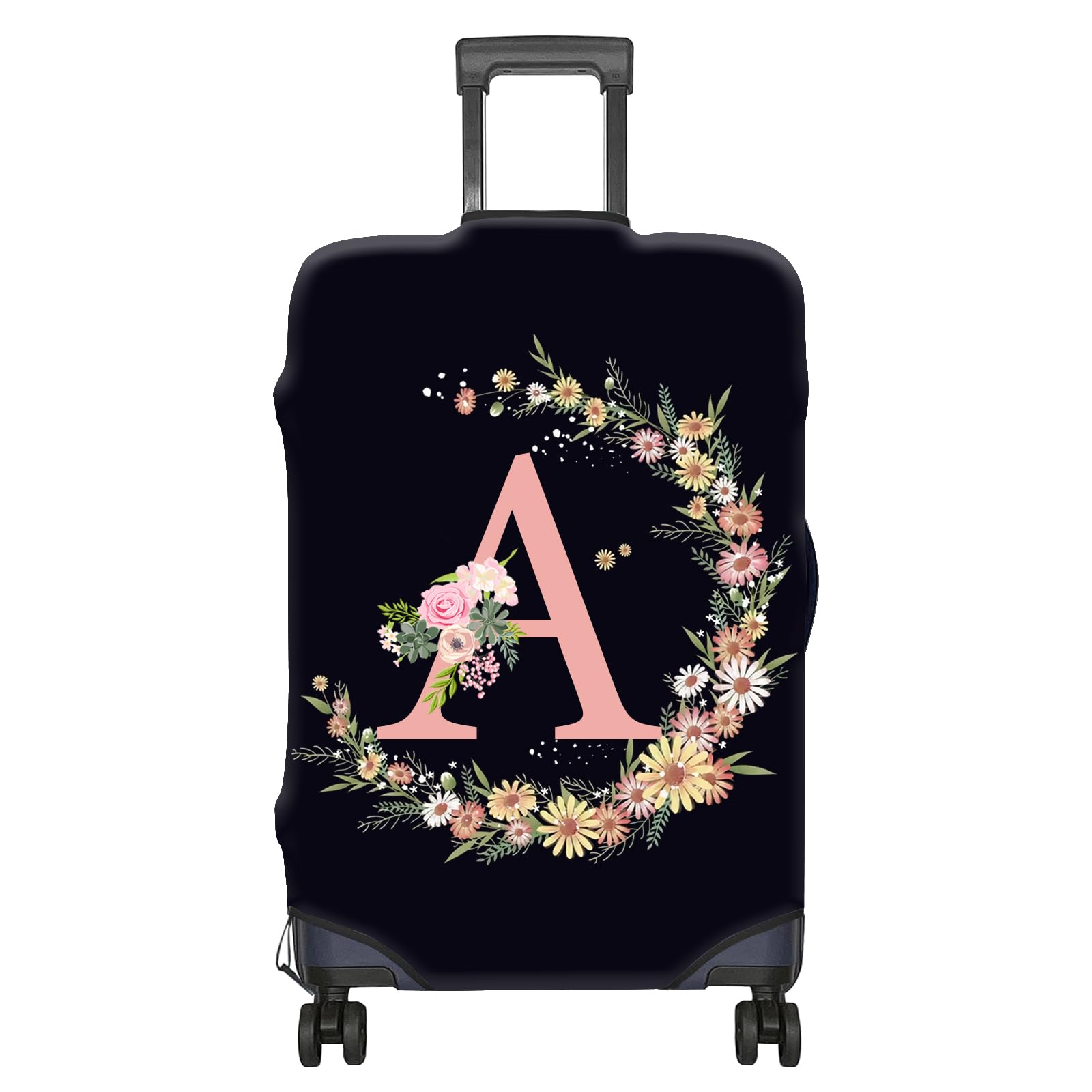 Elastic Washable Luggage Cover Protector - Cute Aesthetic Initial Letter A Design for Suitcases (26-29 inch) - Travel Accessories for Women & Girls - Perfect for Airplane, Vacation & Business Trips