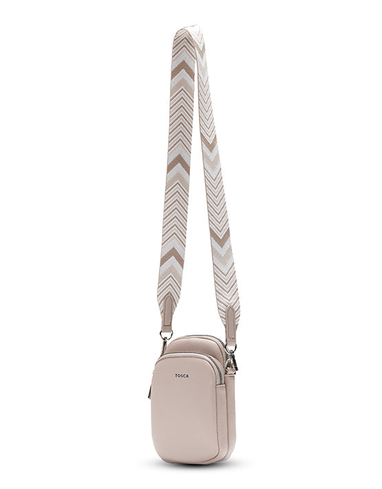 Tosca TH054 Mini Utility Phone Bag in Natural - Stylish Crossbody Pouch for Everyday Essentials, Travel & Outdoors