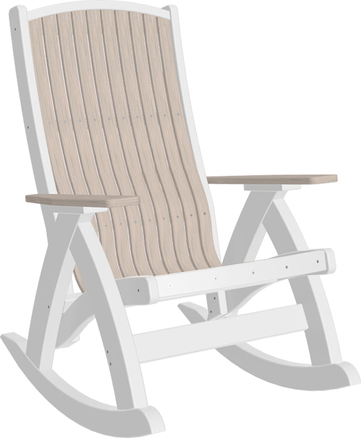 LuxCraft Comfort Rocker Recliner Chair - Ergonomic High Back Rocking Chair with Padded Armrests & Lumbar Support for Living Room, Bedroom, Nursery - Perfect for Relaxing, Reading & Nursing