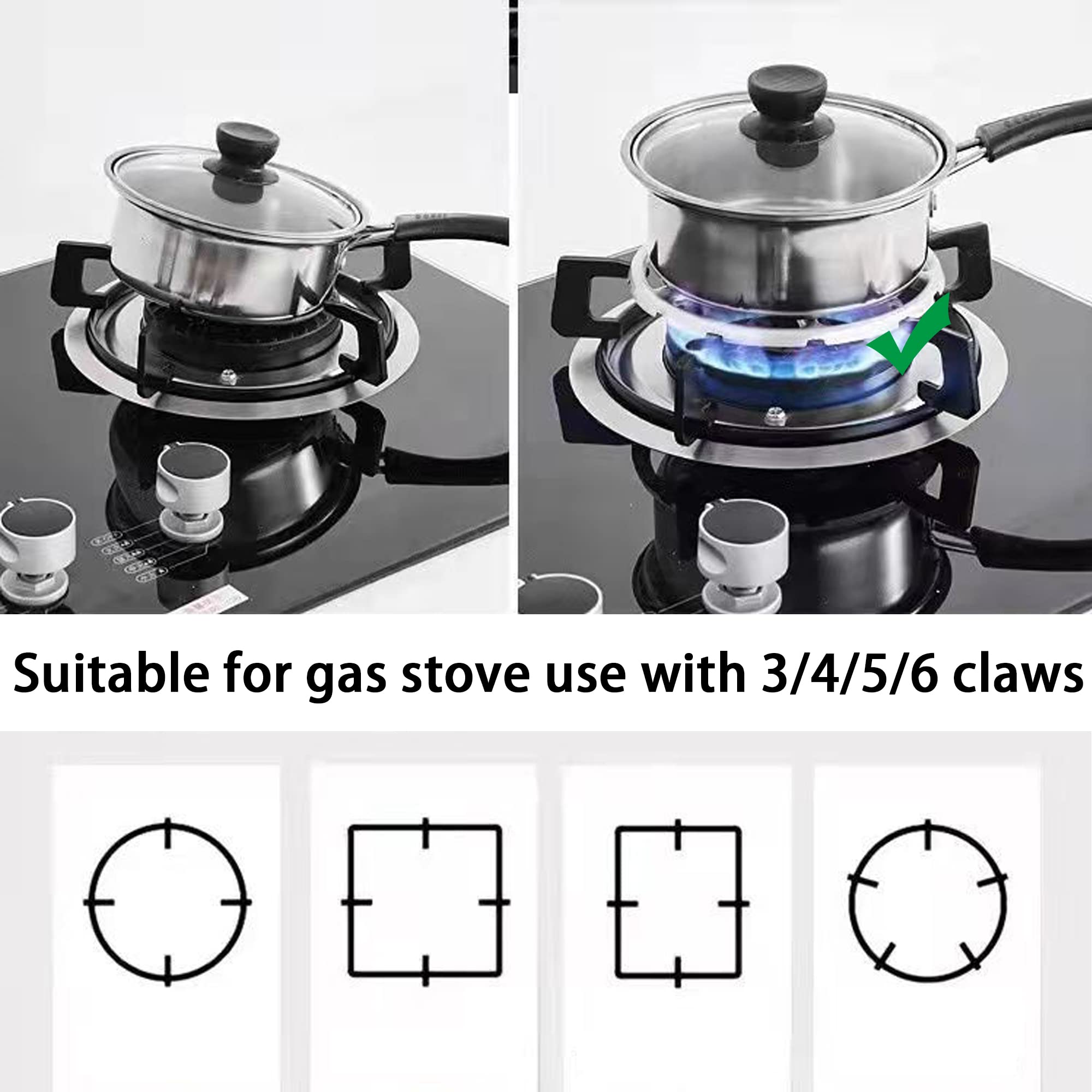 SEABABOO 2PCS Universal Cast Iron Wok Ring Gas Stove Burner Support - 6.9in/17.5cm for Wok Pan & Moka Pot - Durable & Stable Cooking Accessory for Stir-Fry, Deep Frying & Coffee Brewing
