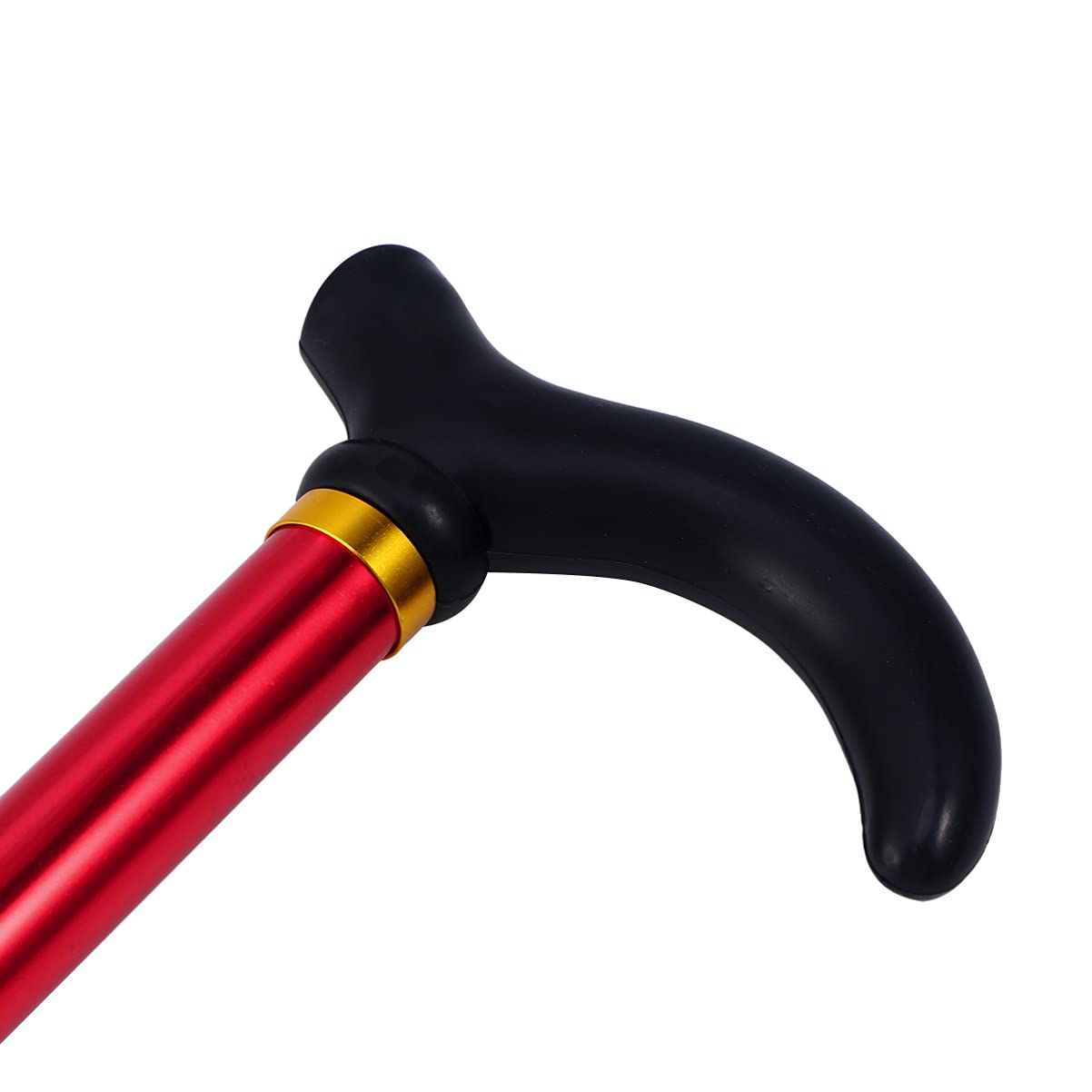 EXCEART Adjustable Walking Cane for Men & Women - Telescopic Aluminum Alloy 2-Section Cane with Comfortable Handle (Red) - Ideal for Seniors, Hiking, Travel & Injury Recovery