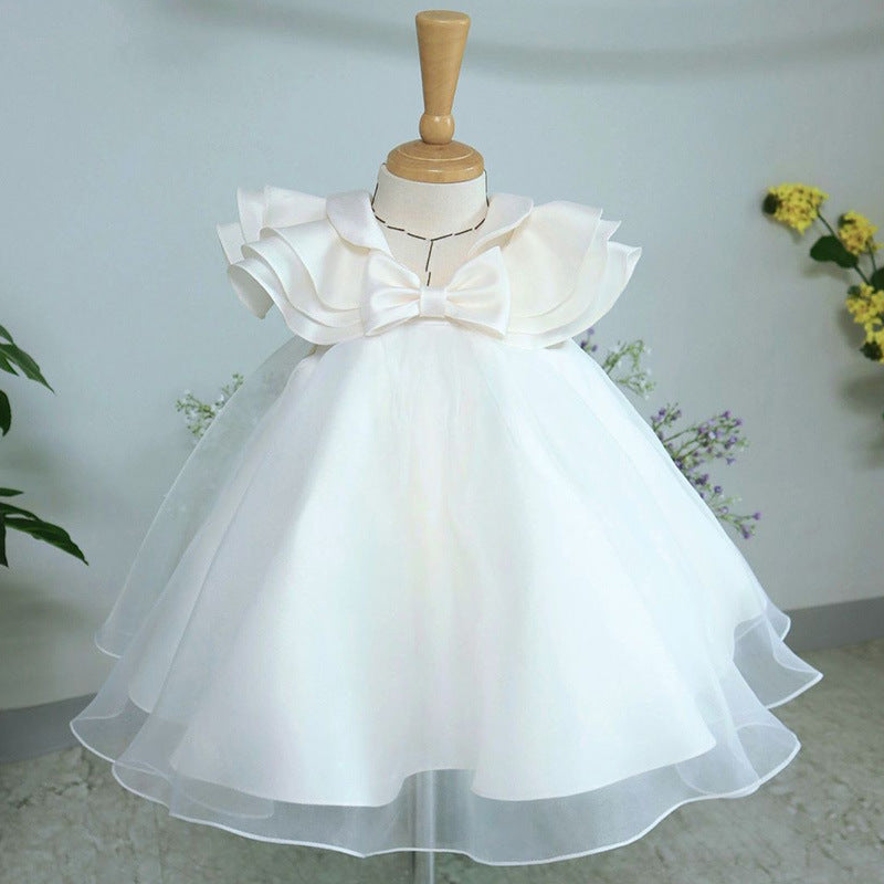 White First Communion Dress for Baby Girl - Toddler Birthday Princess Gown - Perfect for Church Ceremonies, Baptisms & Special Occasions