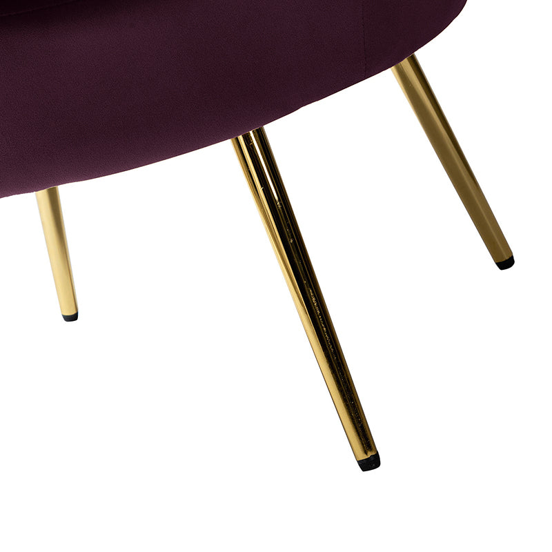 Evelia Velvet Scalloped Barrel Chair - Luxurious Velvet Accent Chair with Curved Back for Living Room, Bedroom & Office - Perfect for Reading Nook, Lounge Area or Home Decor