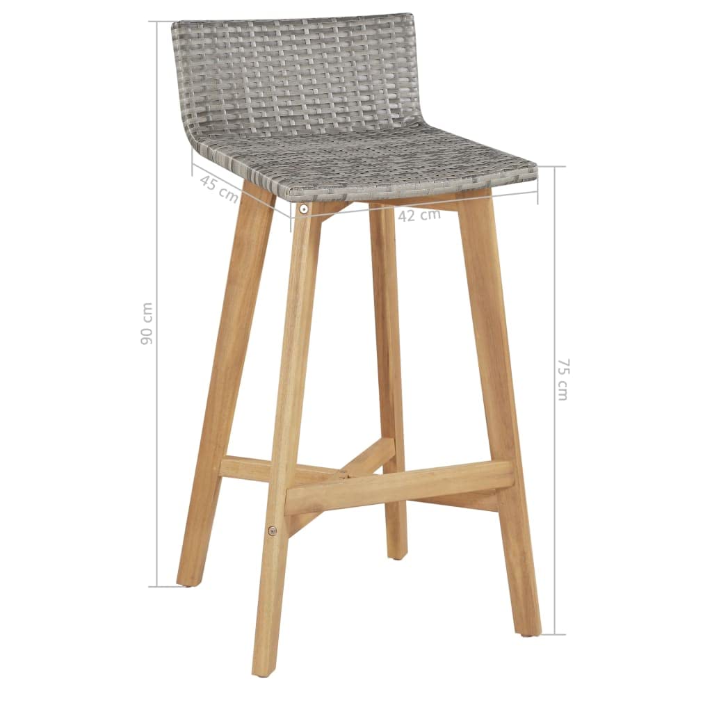 Premium 3-Piece Patio Bar Set - Outdoor Bar Table & Stools with Acacia Wood Legs - Durable Garden Furniture for Backyard, Deck & Poolside Entertaining