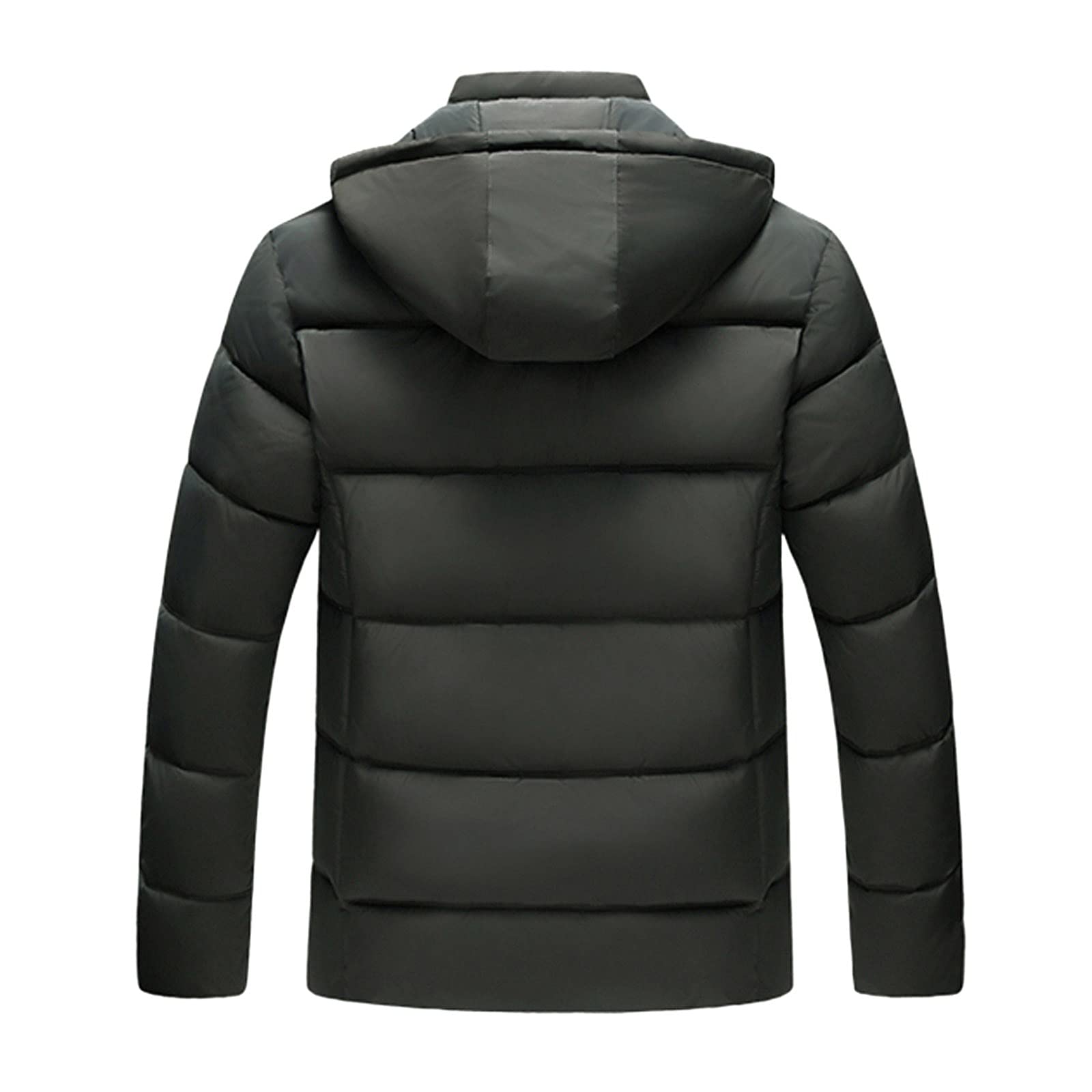 Men's Winter Warm Thick Hooded Jacket with Removable Hood & Velvet Lining - Plus Size Coats for Cold Weather | Outdoor Activities & Casual Wear