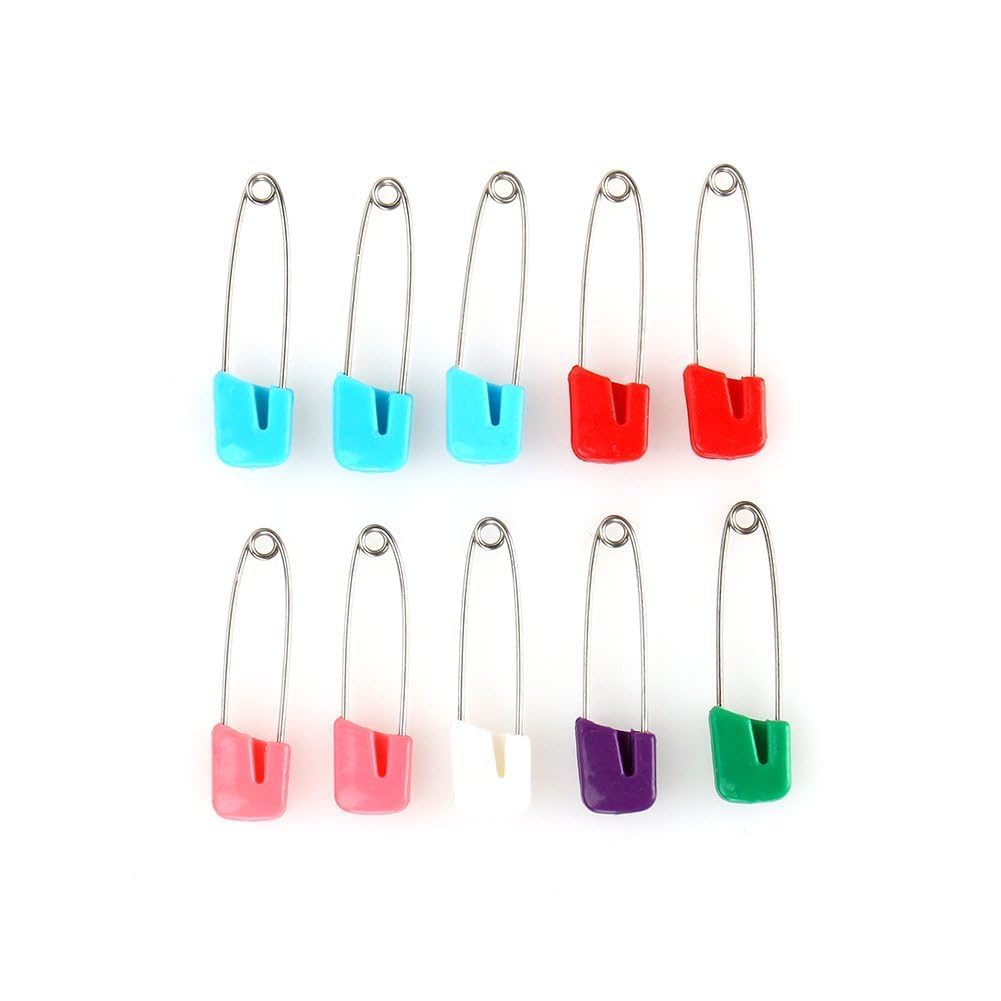 10pcs Stainless Steel Baby Diaper Pins with Safety Lock - Heavy Duty for Cloth Diapers & Baby Care