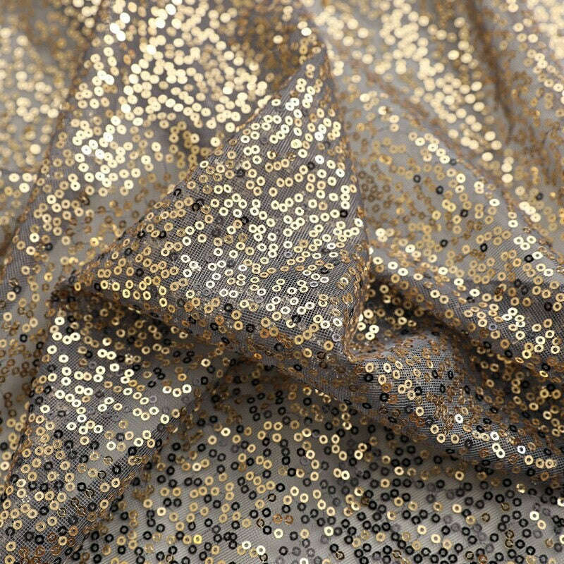 Annapolis Sequin Sheer Curtains - Gray & Gold Glitter Window Drapes for Living Room, Bedroom & Party Decor
