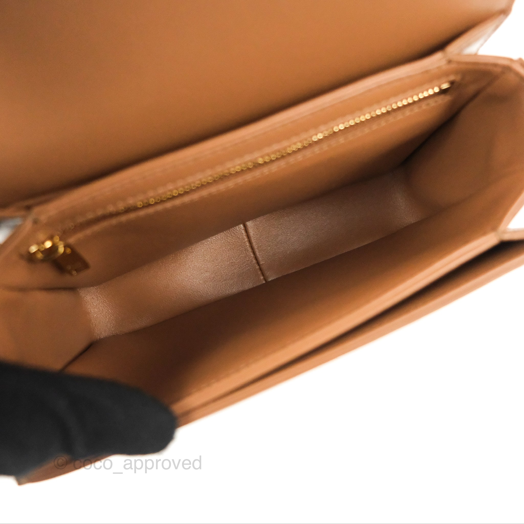 Celine Teen Triomphe Bag in Shiny Calfskin Bronze - Luxury Crossbody Purse for Women, Perfect for Date Night & Evening Events