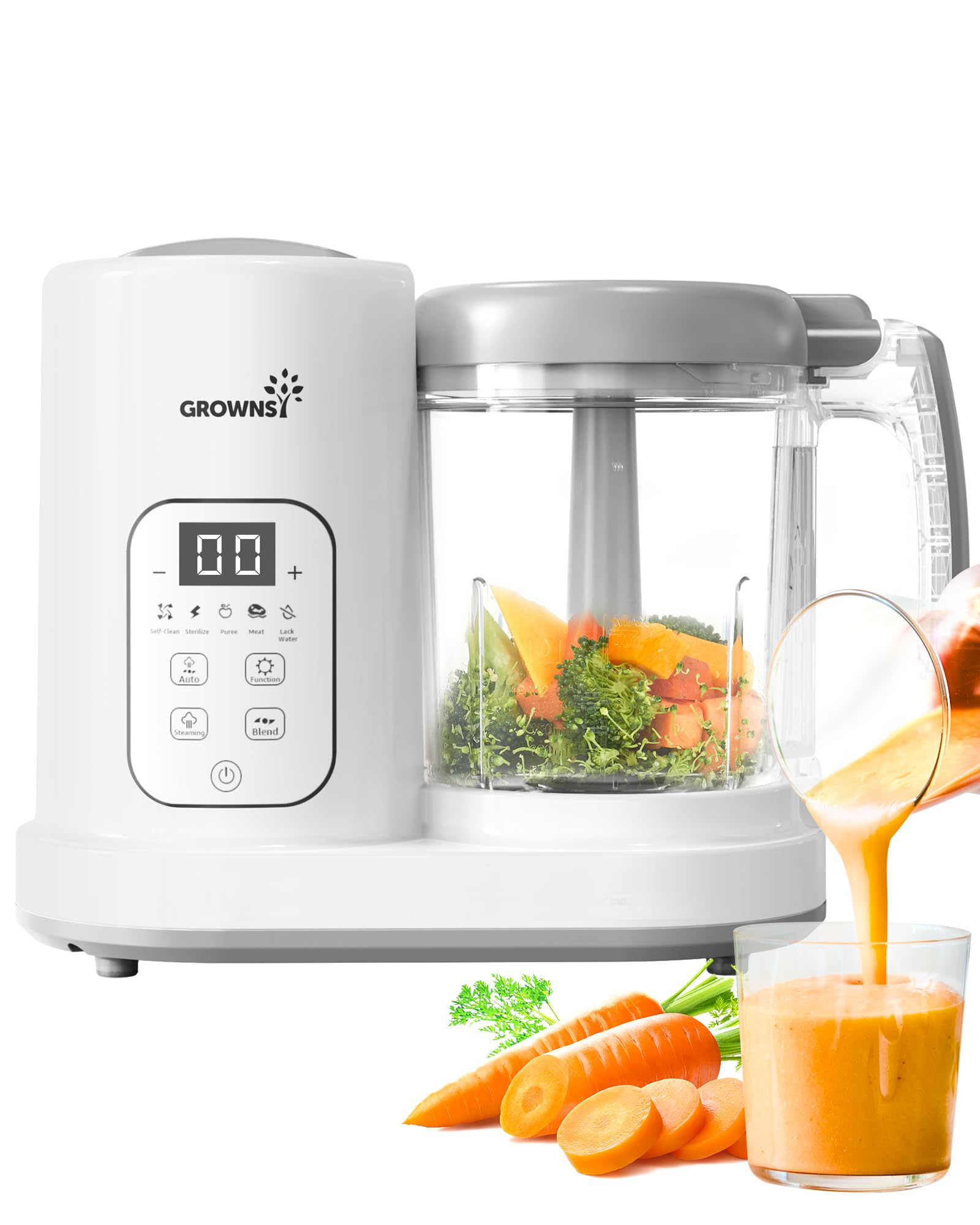 8-in-1 Baby Food Maker with Auto Cooking & Grinding | Touch Screen Control | Steamer & Blender Combo | Puree Maker & Warmer | Perfect for Homemade Baby Food Preparation & Meal Planning