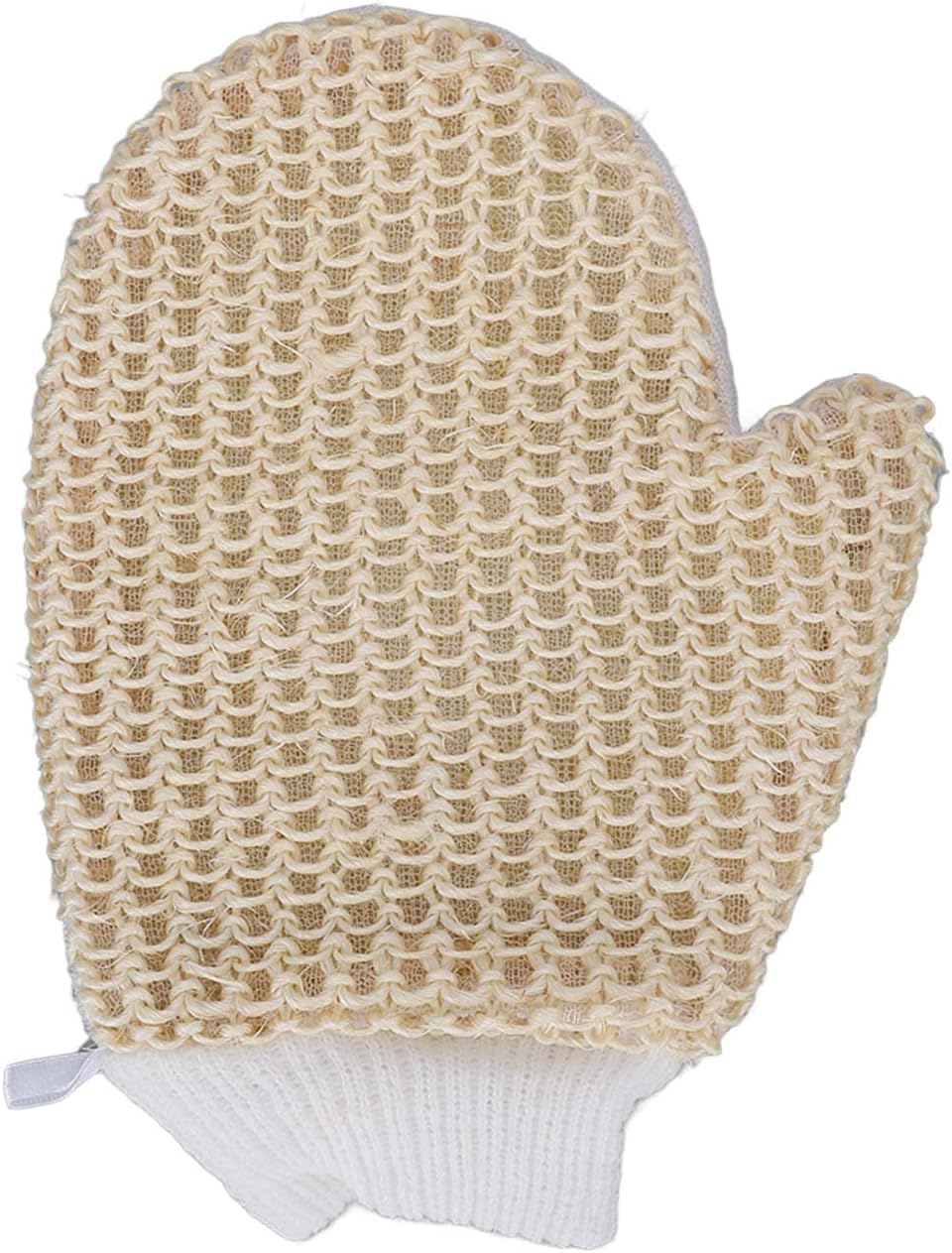 B-LADY Exfoliating Loofah Glove - Body Scrubber & Shower Mitt for Dead Skin Removal - Pack of 1 (Beige) - Perfect for Back, Legs & Full Body Exfoliation in Shower or Bath
