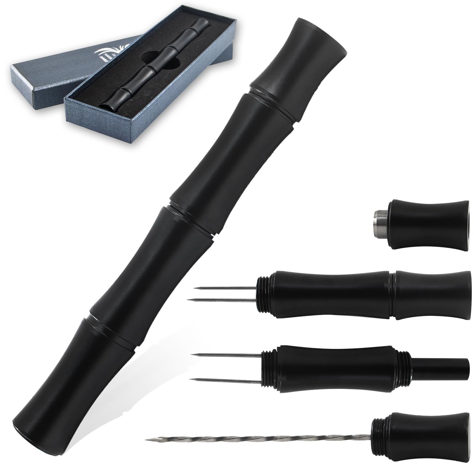 4-in-1 Cigar Punch Multitool Set with 8mm Hole Opener & Anti-Hot Finger Design - Premium Cigar Draw Enhancer for Smooth Smoking Experience - Perfect for Cutting Blocked Cigars & Enjoying Full Flavor Without Burns - Ideal for Cigar Lounges, Outdoor Smoking & Gifts for Cigar Lovers