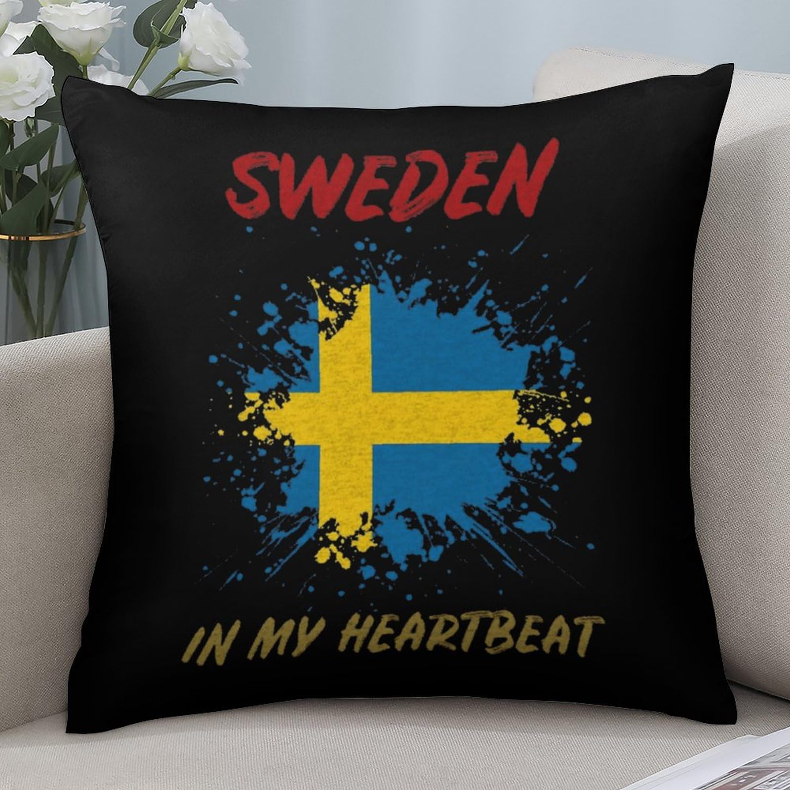 Sweden-Inspired Soft Polyester Pillow Covers - 12x12 Inch Smooth Cushion Cases for Sofa, Bed & Home Decor - Perfect for Living Room, Bedroom & Cozy Scandinavian Style
