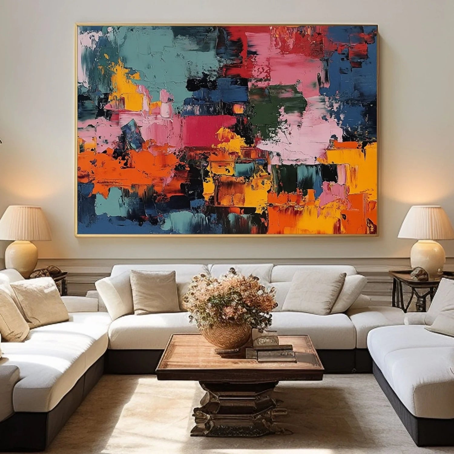 Pollock Art #JP004 - Abstract Drip Painting Canvas Wall Art for Home & Office Decor | Perfect for Living Room, Bedroom, or Gallery Display
