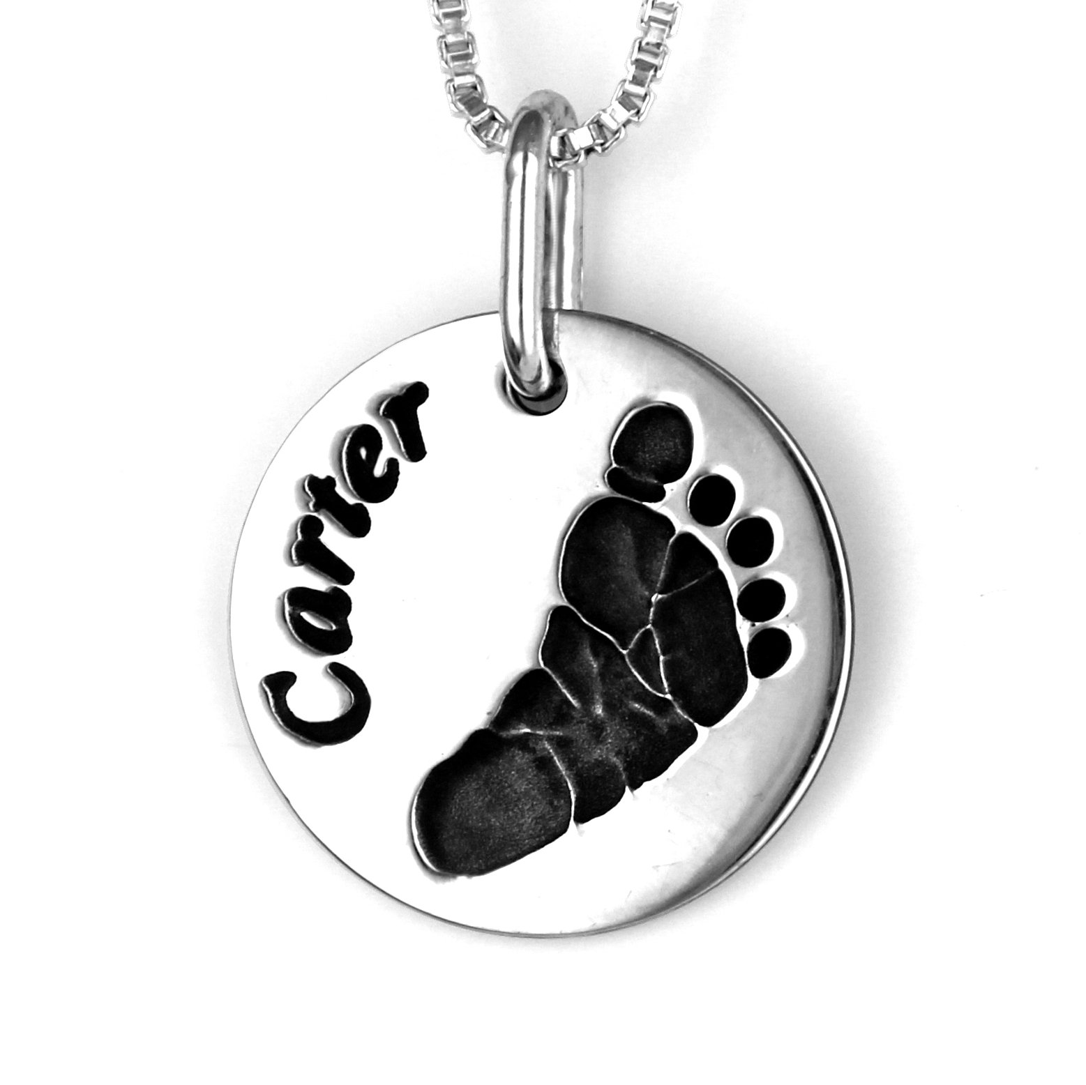Personalized Silver Baby Footprint Keepsake Kit - Unique Push Present Gift for New Moms | Newborn Memory Preservation | Baby Shower, Christening & First Birthday Gift Idea