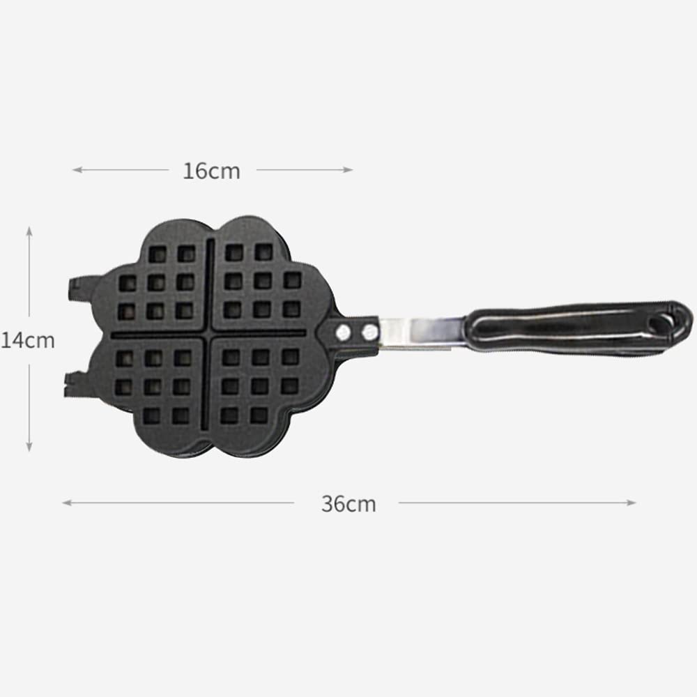 TAMUME Belgian Waffle Maker - 4 Heart-Shaped Non-Stick Aluminum Waffle Iron for Breakfast, Brunch & Romantic Dates - Perfect for Valentine's Day & Family Gatherings