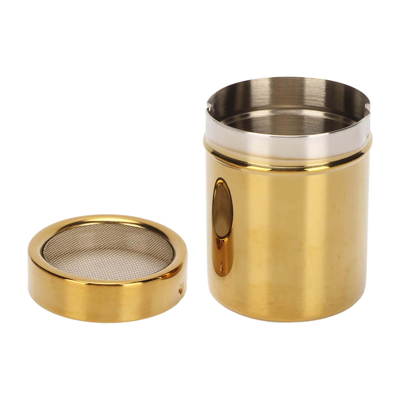Alvinlite Powder Shaker with Lid - Stainless Steel Sugar, Salt & Spice Dispenser for Coffee, Cocoa, Cinnamon - Perfect for Baking, Cooking & Kitchen Seasoning