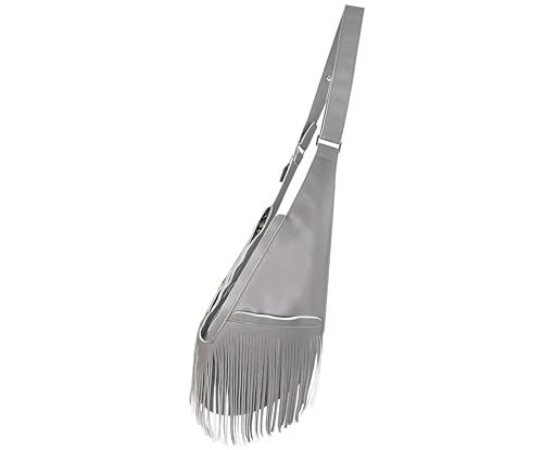 Gray Faux Leather With Fringe