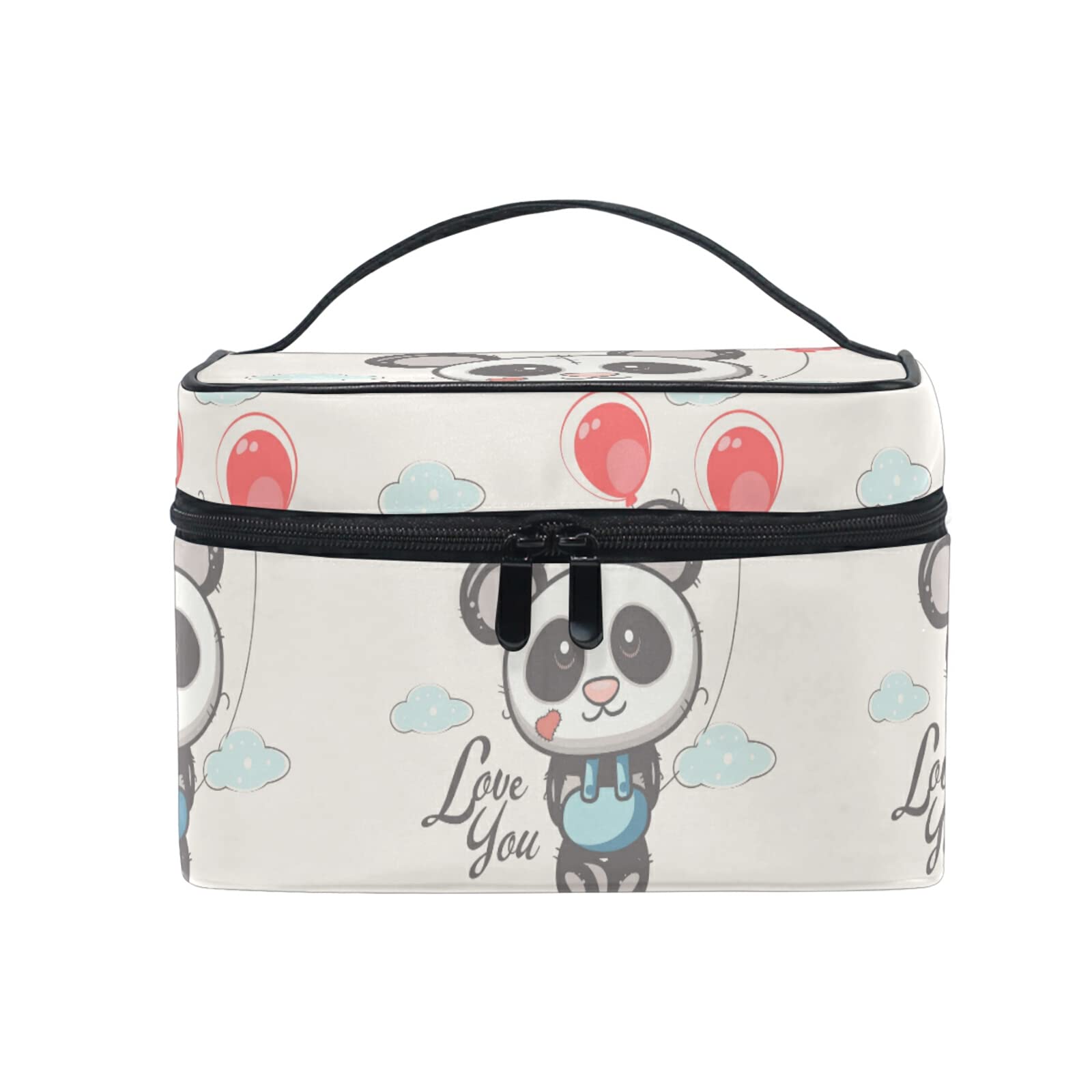 Cute Cartoon Panda Balloon Makeup Bag for Women - Waterproof Cosmetic Pouch & Toiletry Travel Organizer - Perfect for Travel, Gym, and Daily Essentials Storage