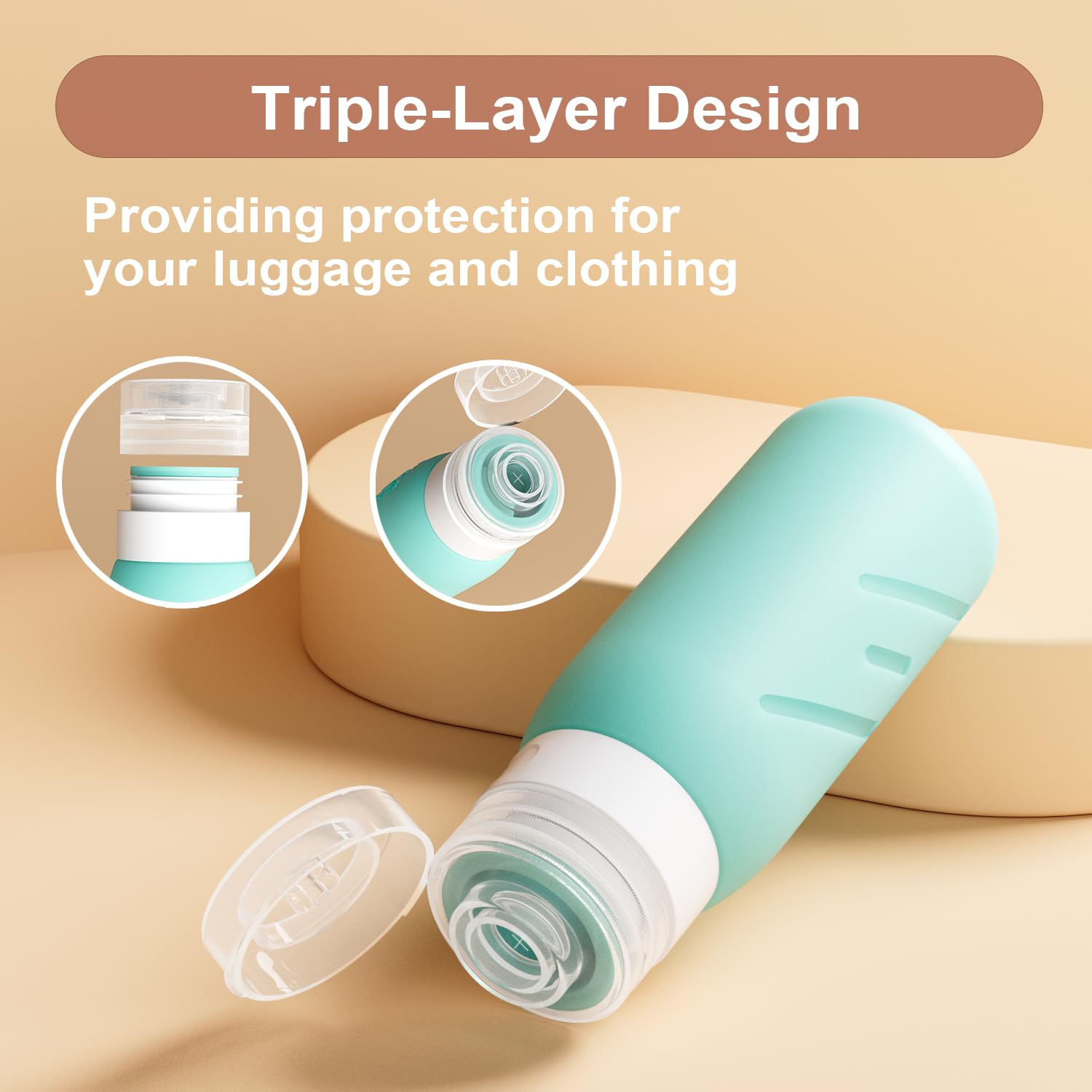 5-Pack TSA Approved 3.4 oz Travel Size Bottles for Toiletries - Leakproof Squeezable Travel Containers for Shampoo, Conditioner & Lotion - Perfect for Airplane Carry-On, Gym & Vacation Essentials