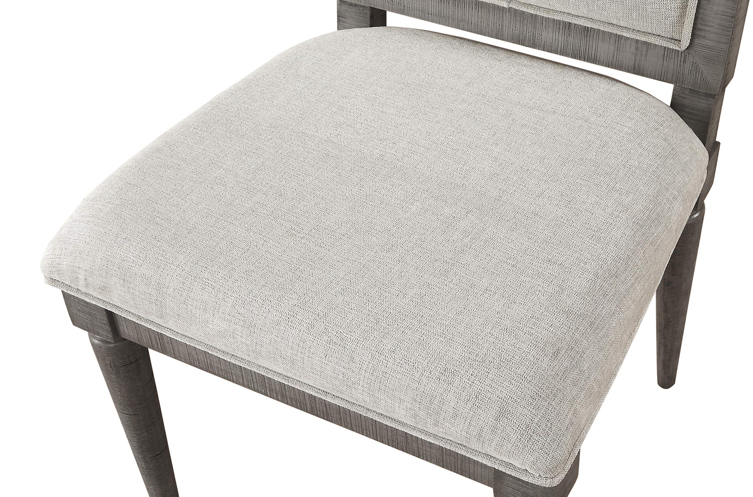 Benjara 2-Piece Gray Fabric Upholstered Wooden Side Chairs with Cushioned Seat & Tapered Legs - Dining Room, Living Room, Bedroom Accent Chairs for Home Decor