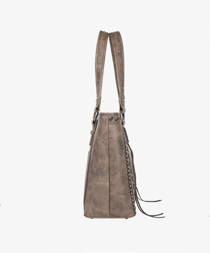 Montana West Diamond Cross Stitch Concealed Carry Tote Bag for Women - Stylish CCW Purse with Hidden Gun Pocket for Everyday Carry & Self Defense